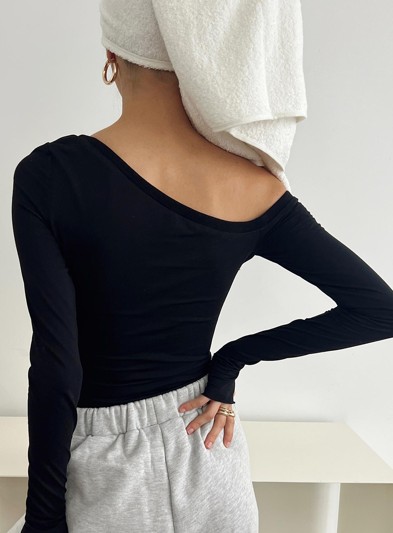 Redyne Off Shoulder Bodysuit Black - Image 5