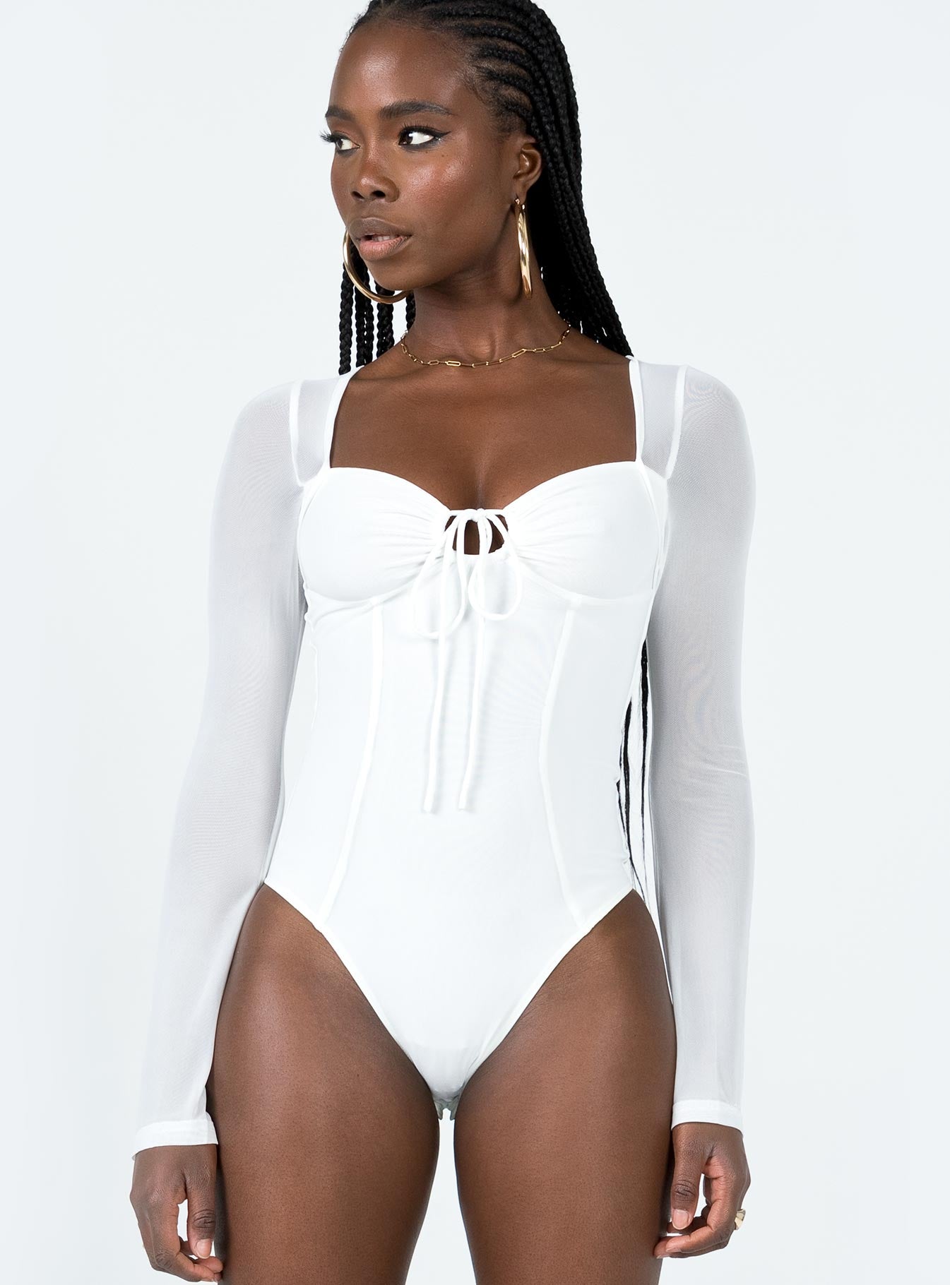 Jacob Long Sleeve Bodysuit White - Image 6