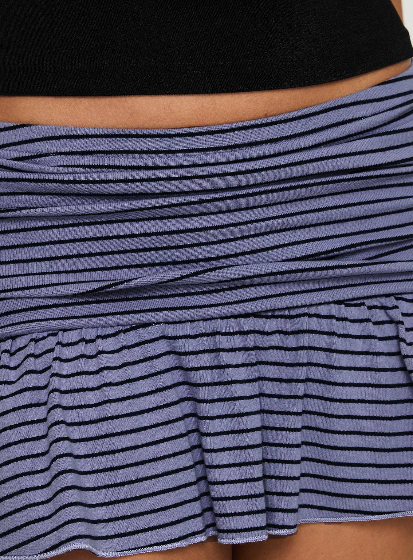 Nefeli Mini Skirt Stripe Purple/black - Image 6