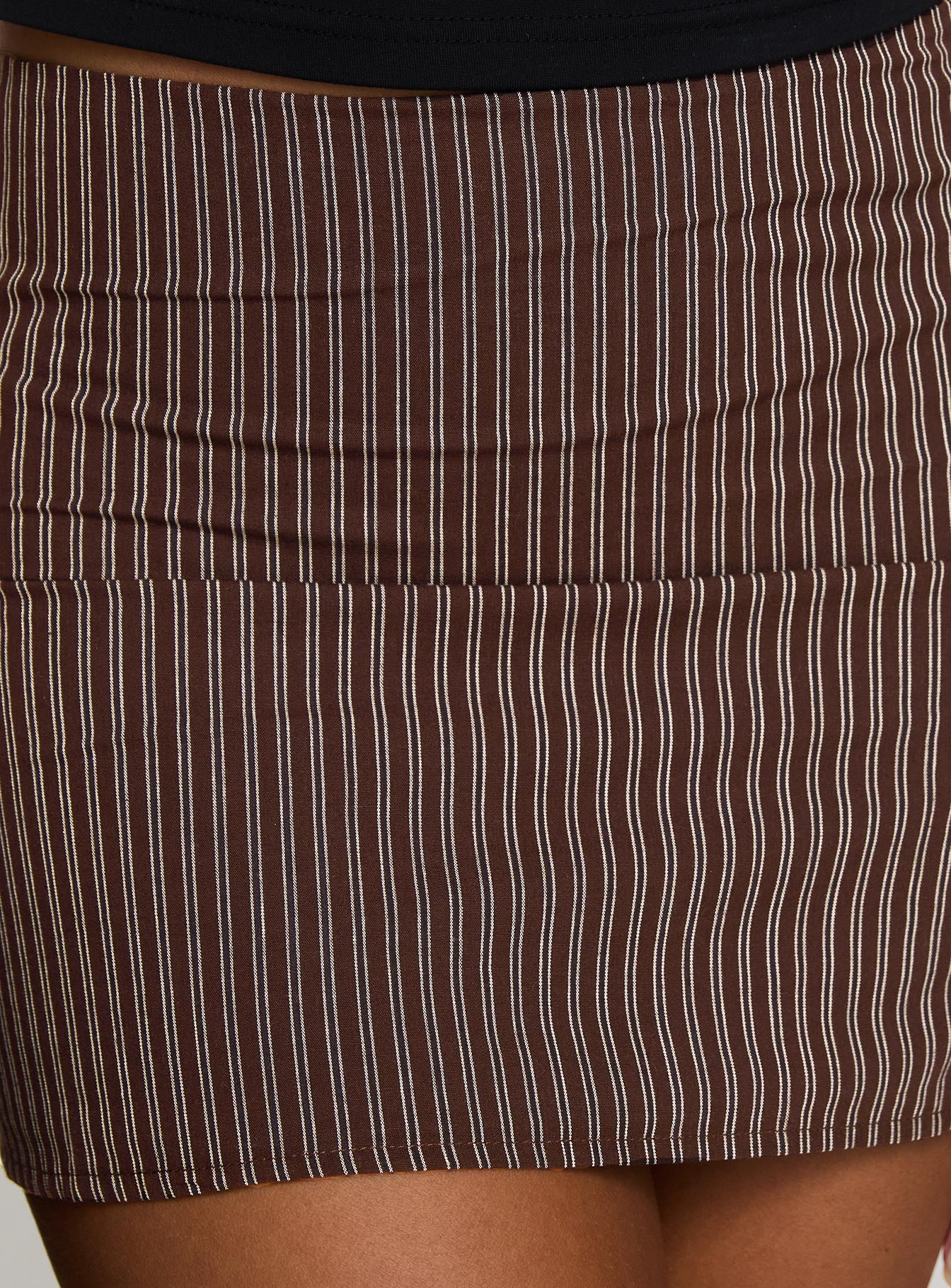 Rozetti Mini Skirt Brown Stripe - Image 6
