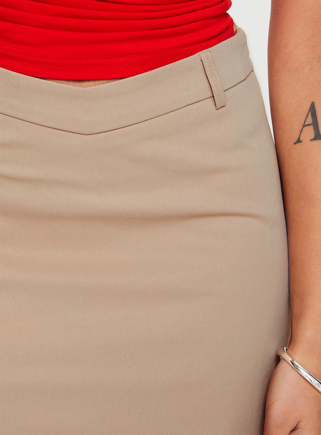 Grimaldi Mini Skirt Beige - Image 6