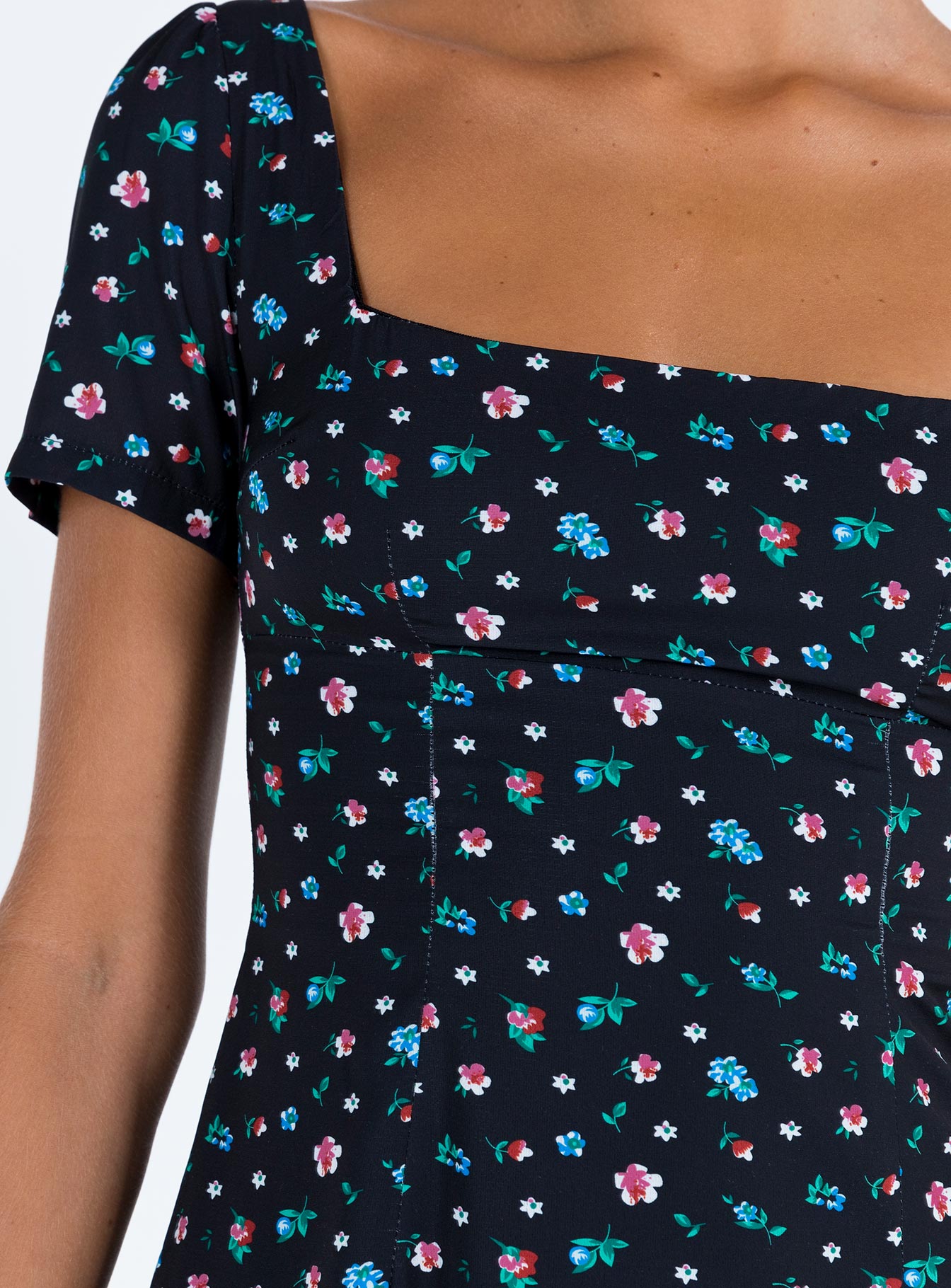 Hastings Mini Dress Black Floral - Image 6