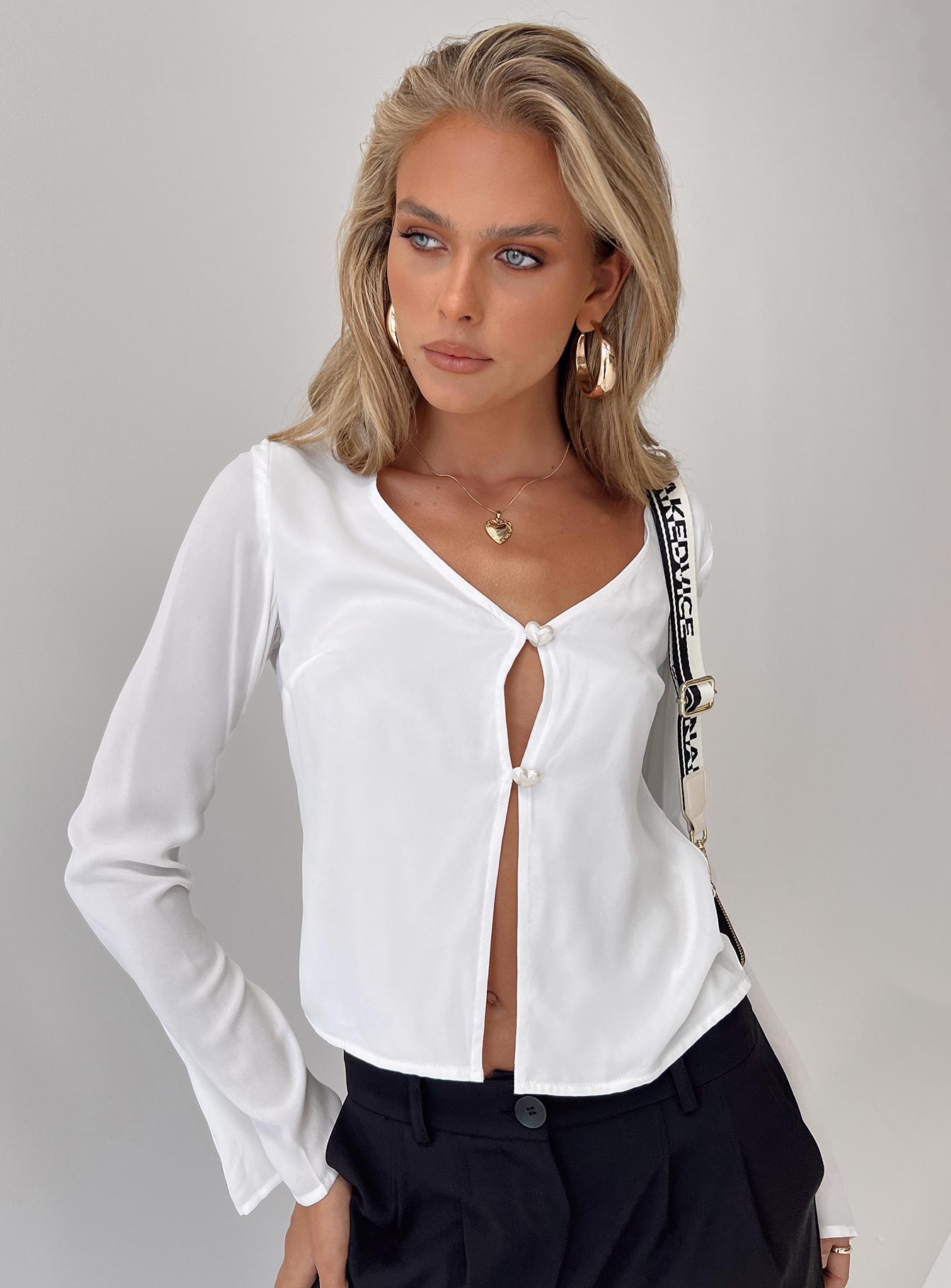 Carmaine Long Sleeve Top White - Image 6