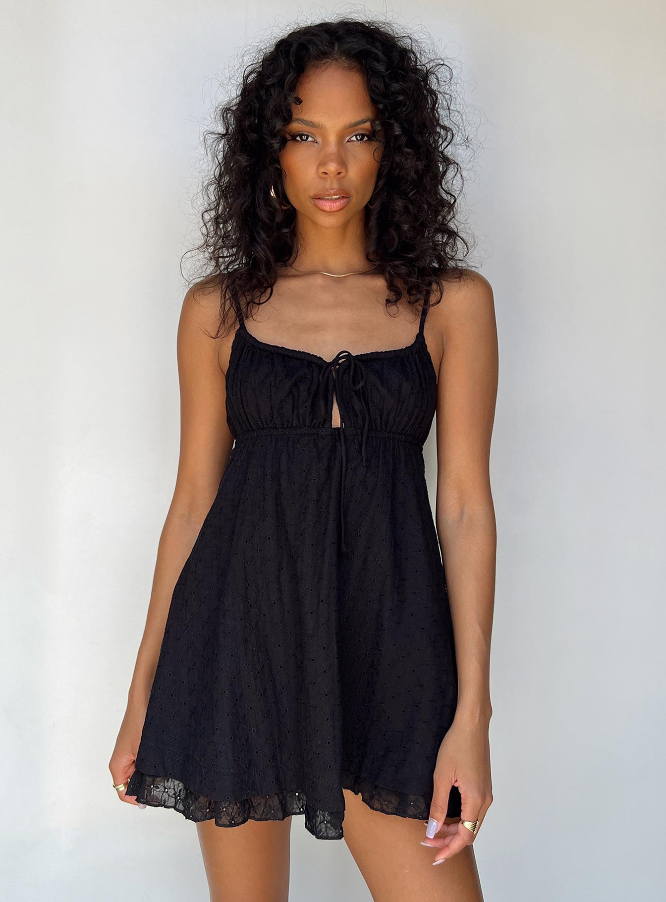 Empress of Love Mini Dress Black Embroidery - Image 6