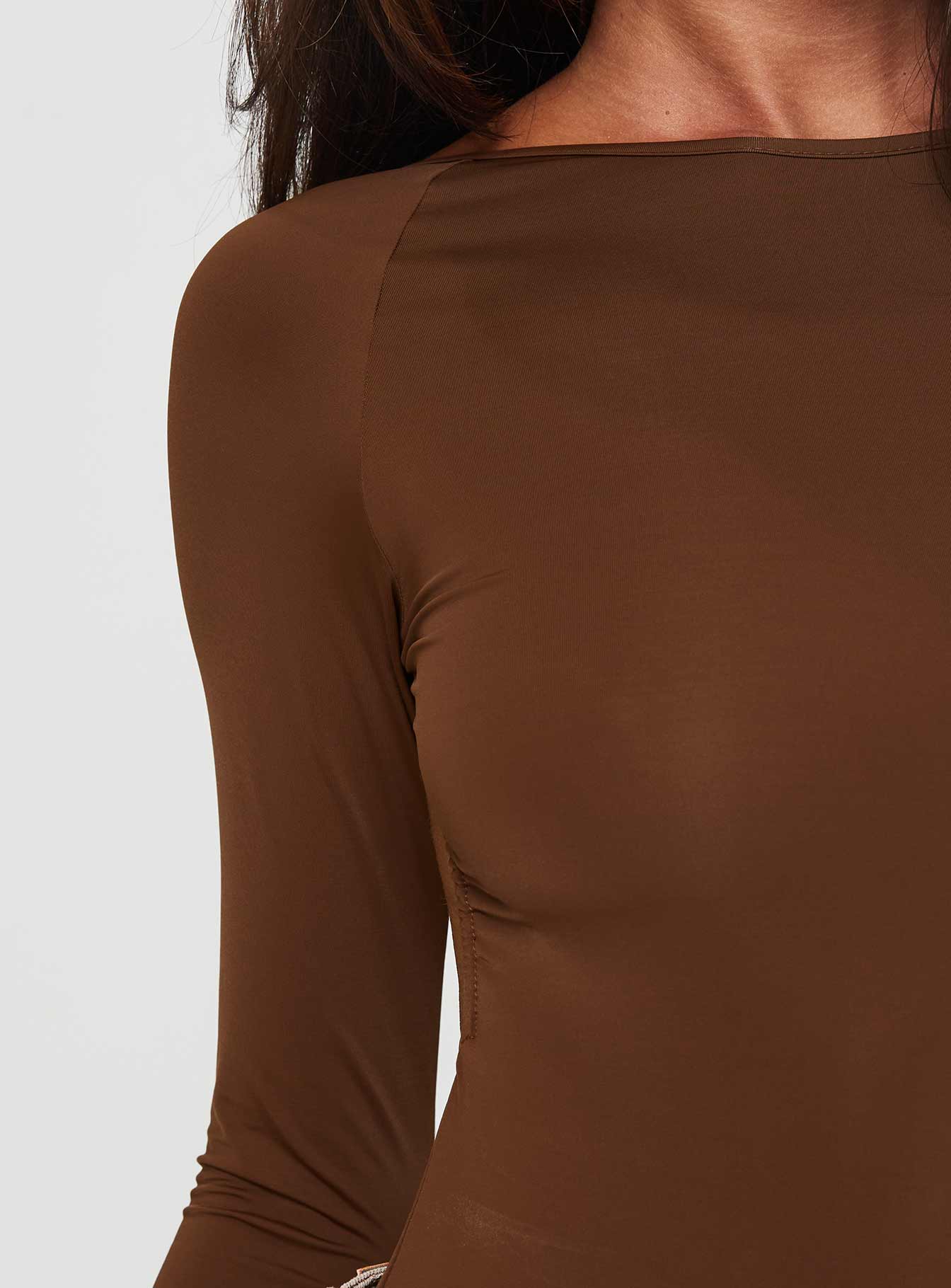Gatewood Long Sleeve Bodysuit Brown - Image 6