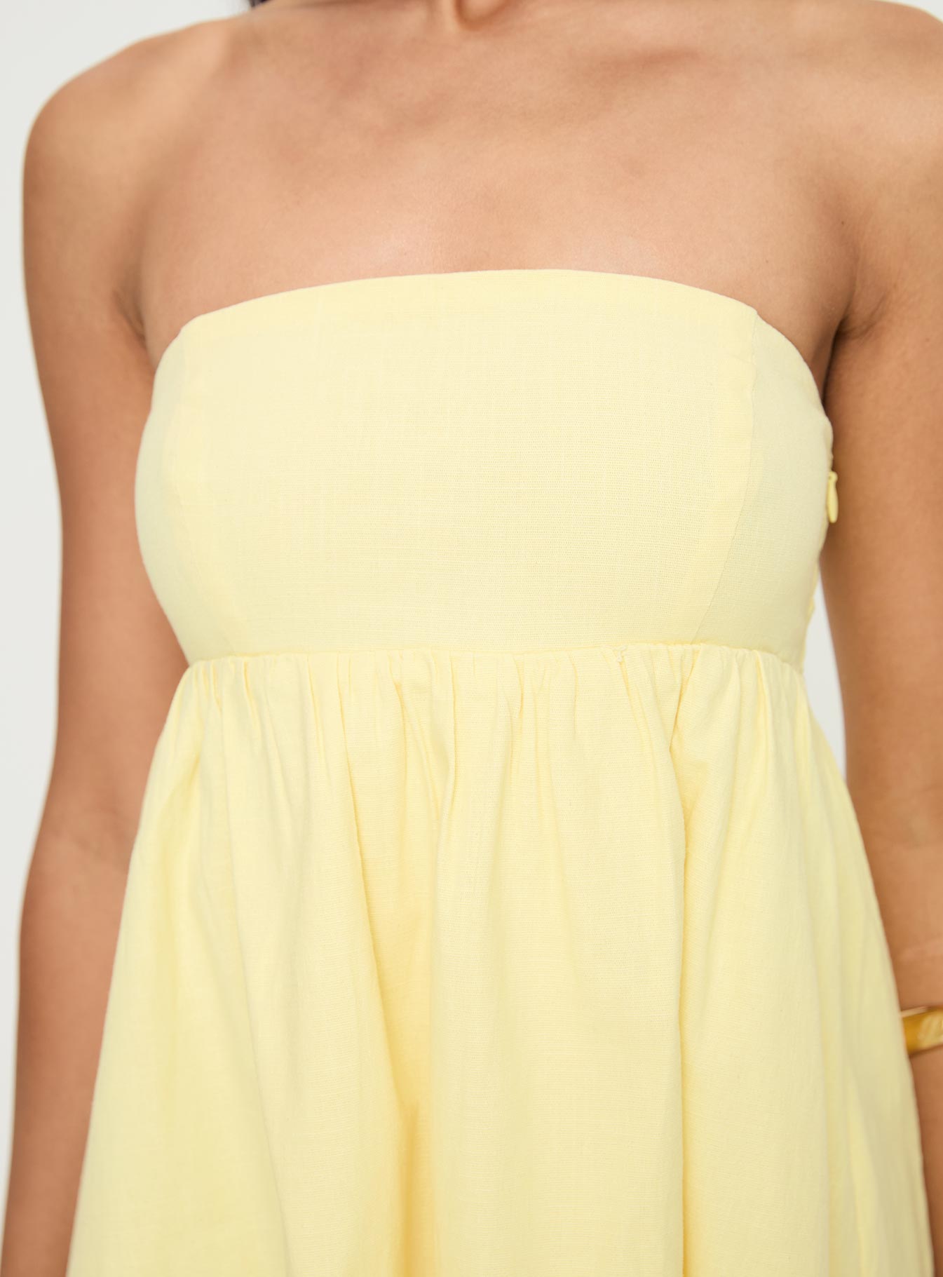 Osment Strapless Mini Dress Lemon - Image 6