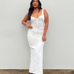 Flowerfields Maxi Skirt Ivory