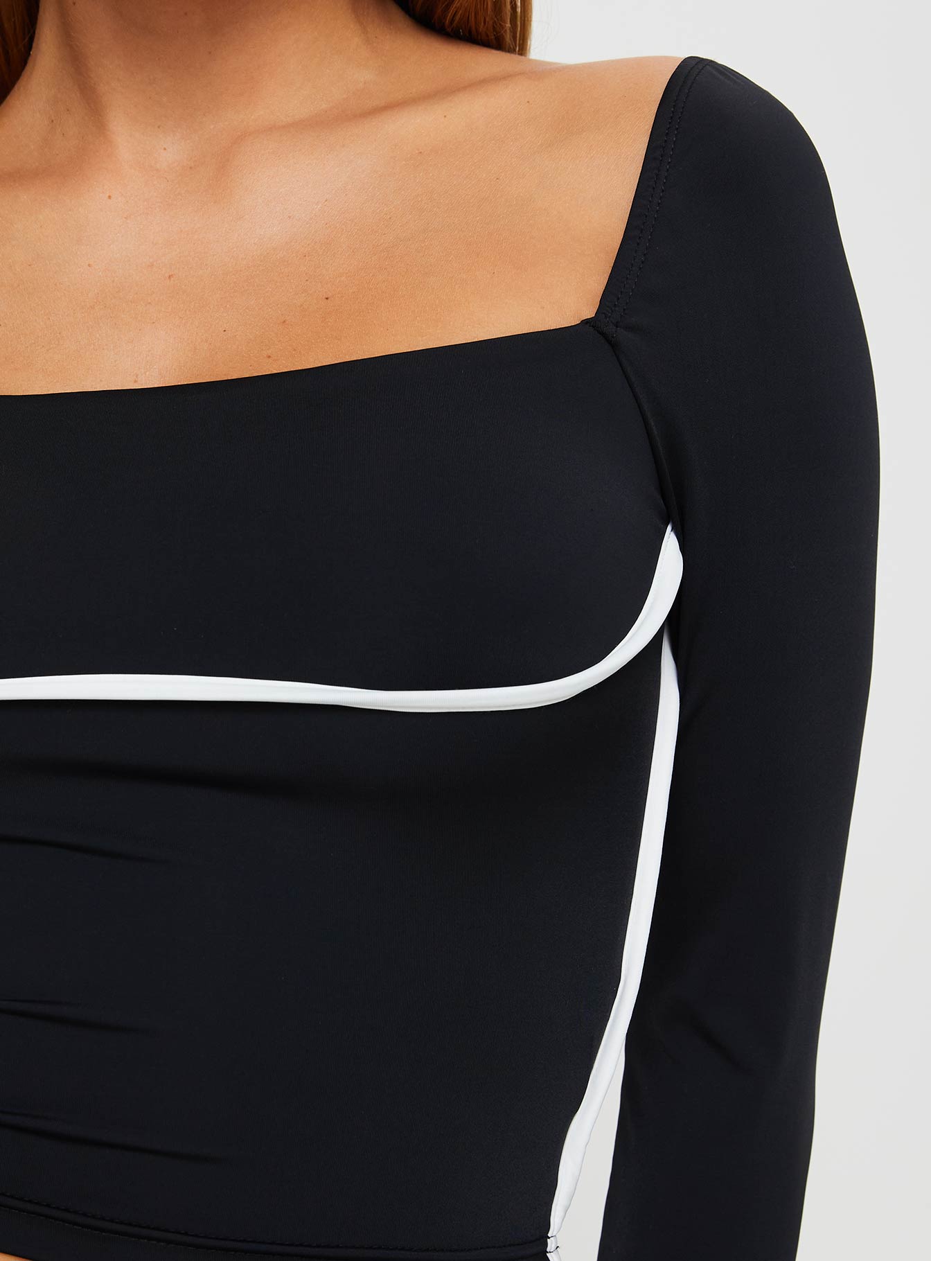 Maidenwell Contrast Long Sleeve Top Black - Image 6