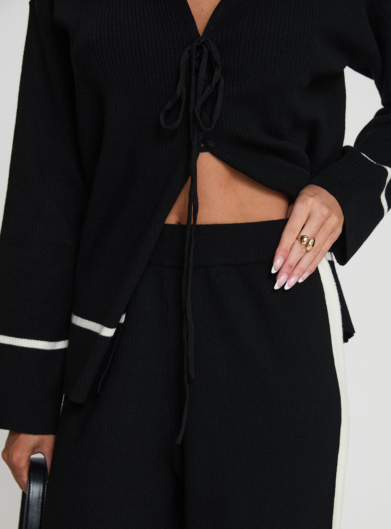 Kester Tie Front Knit Set Black - Image 6