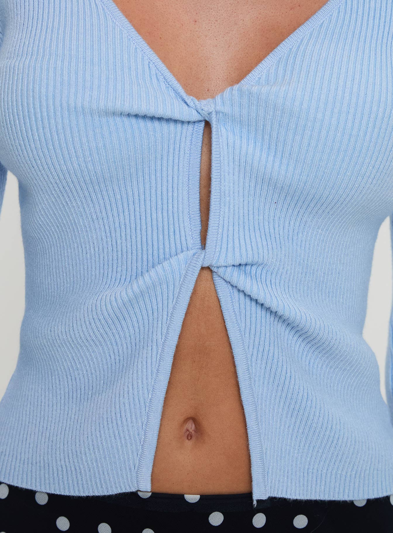 Ophira Twist Detail Long Sleeve Top Blue - Image 5