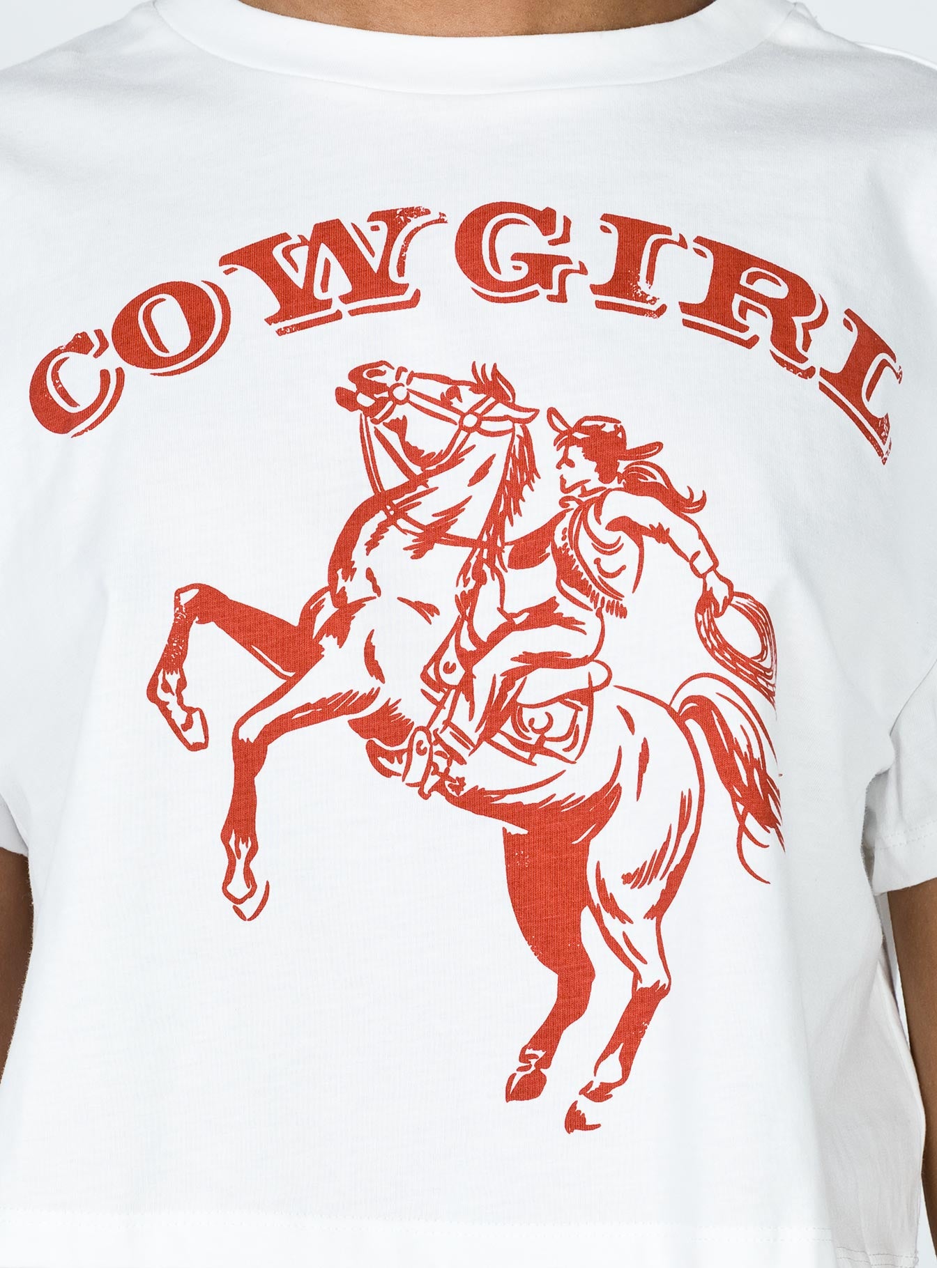 Cowgirl Cropped Tee White - Image 6