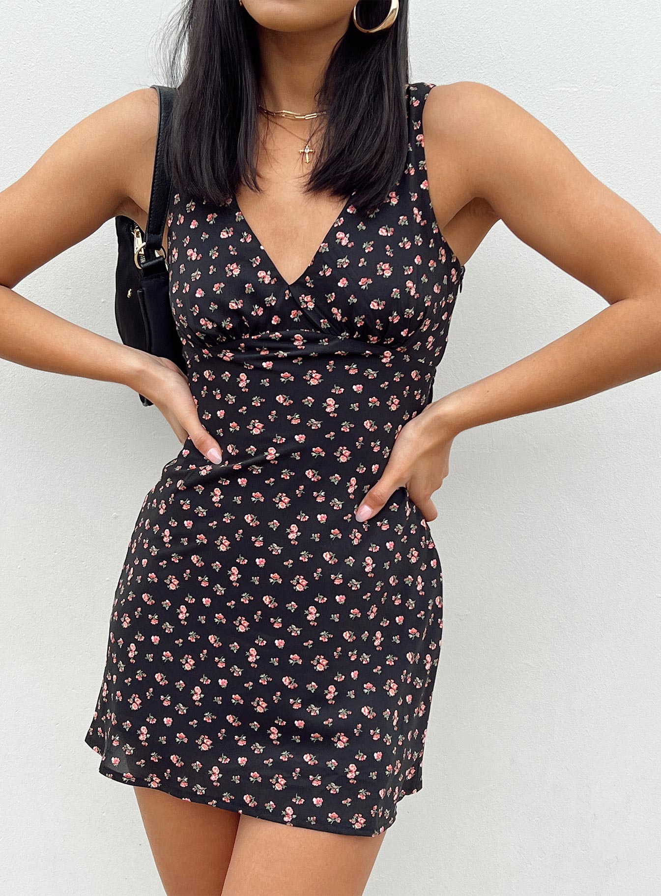 Harlen Mini Dress Black Floral - Image 7