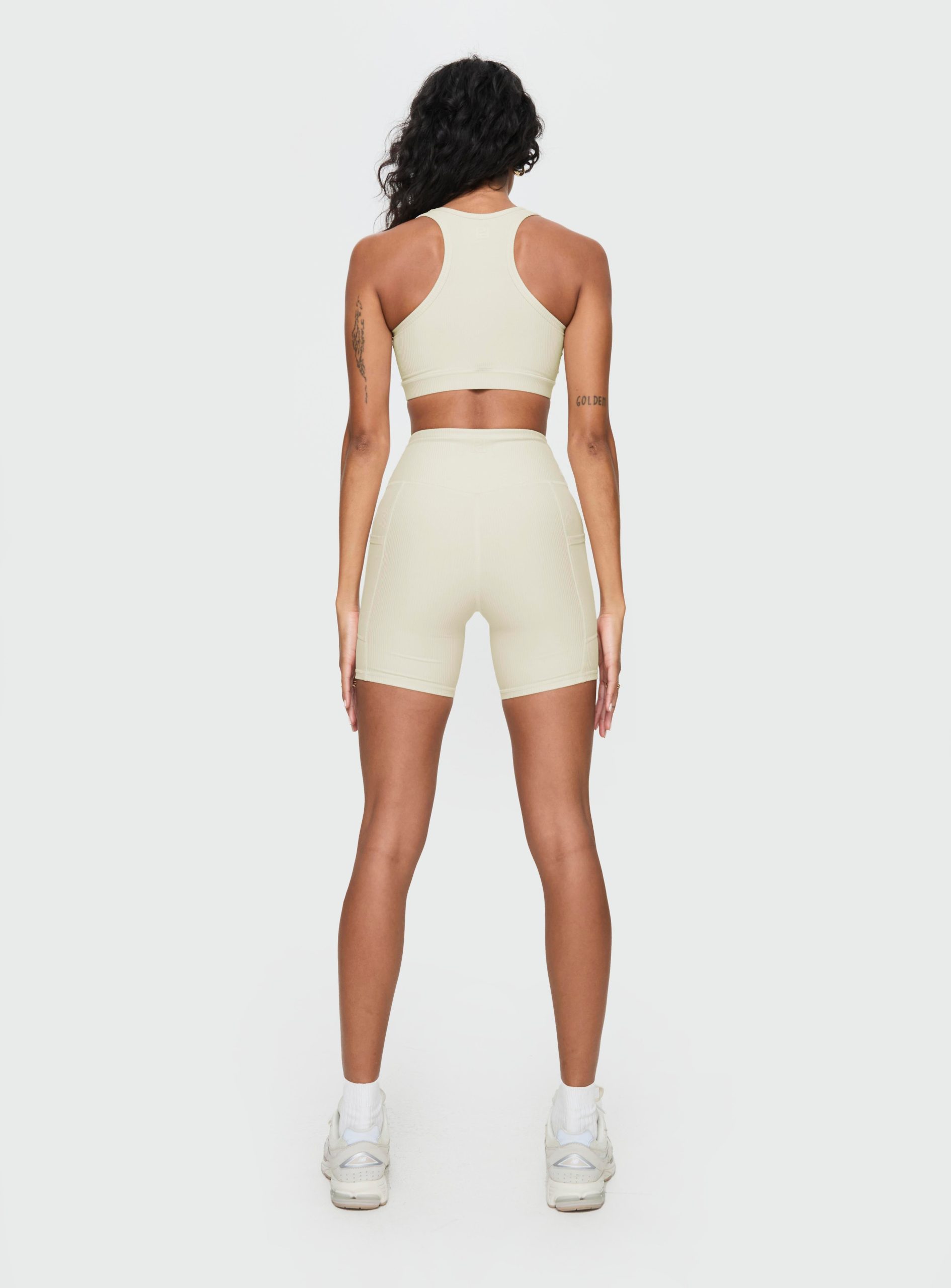 Power Activewear Rib Shorts Latte - Image 8