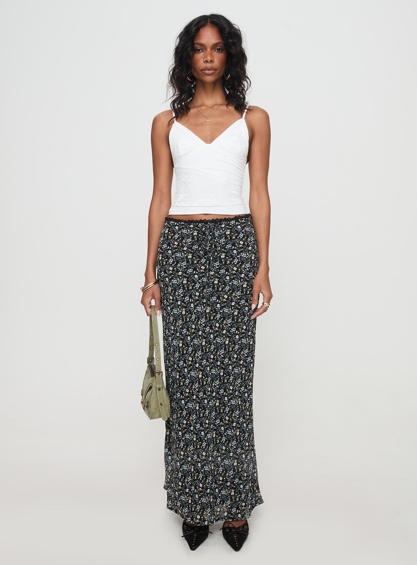 Emily Maxi Skirt Blue / Black Floral - Image 7