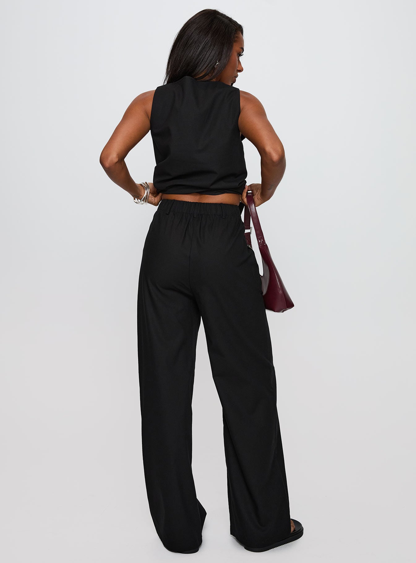 Elegance Tie Front Set Black - Image 7