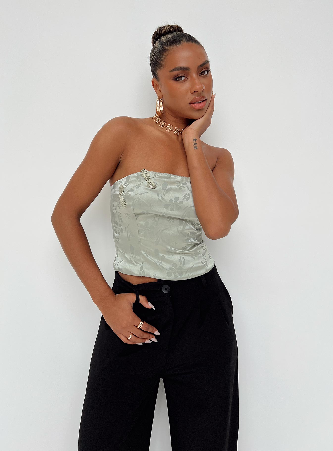 Lalor Strapless Top Green - Image 7