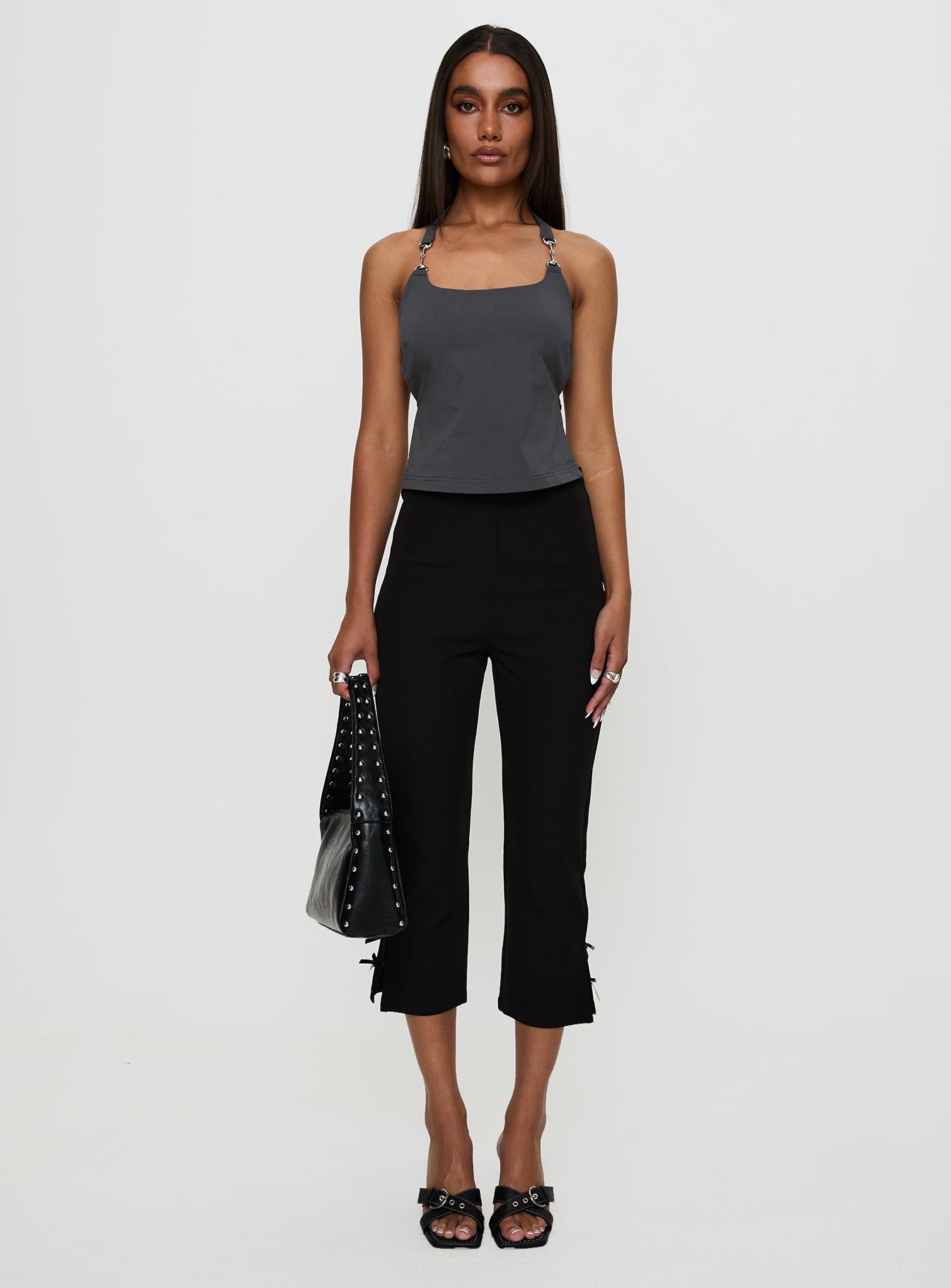 Eyes On You Backless Top Slate - Image 7