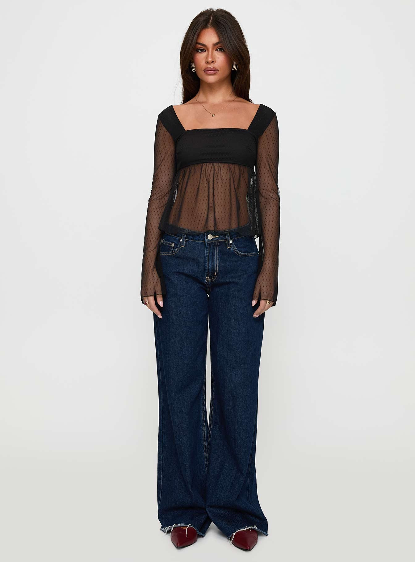 Fiorello Long Sleeve Top Black - Image 6