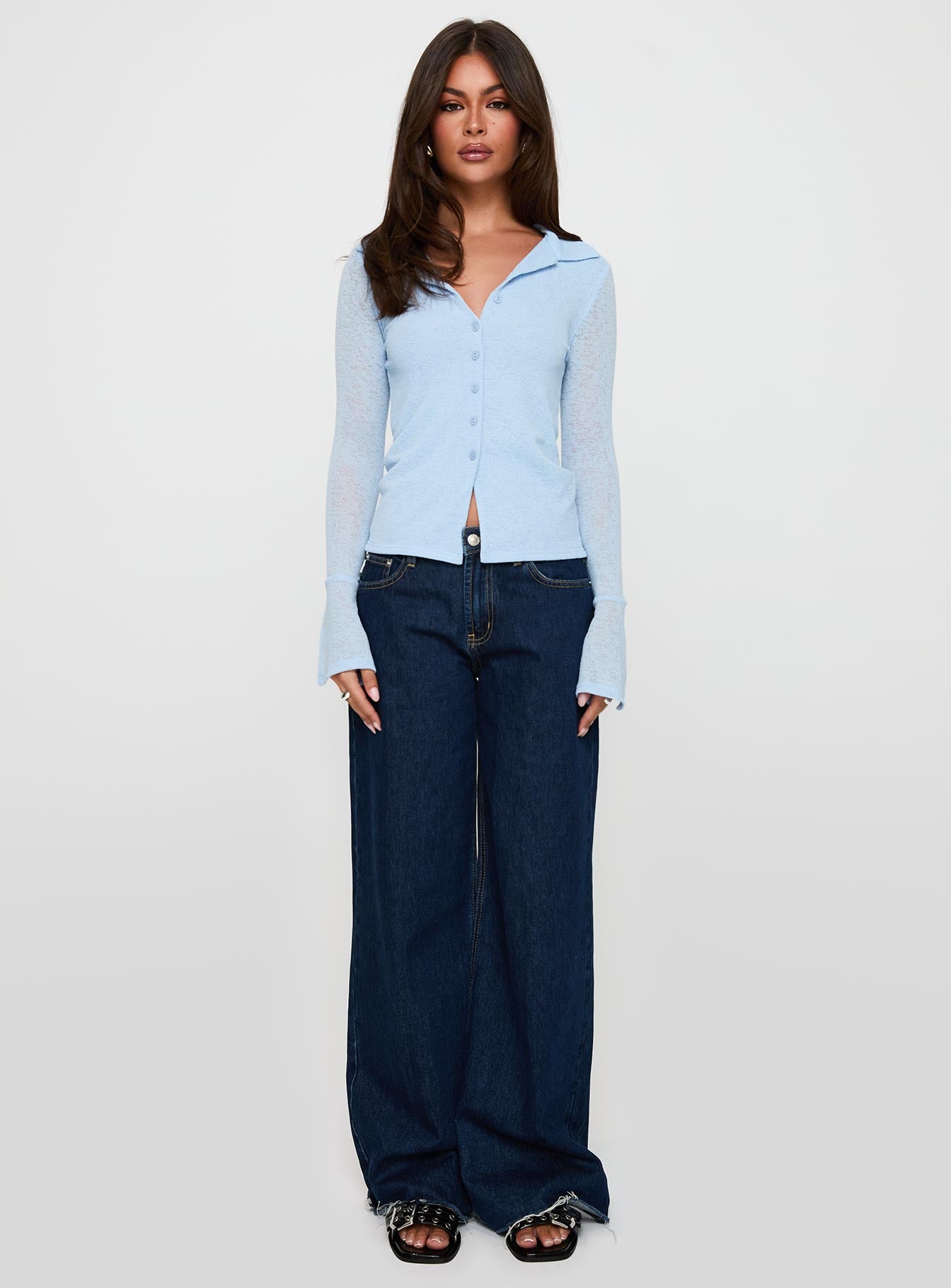 Finnean Long Sleeve Top Pale Blue - Image 6