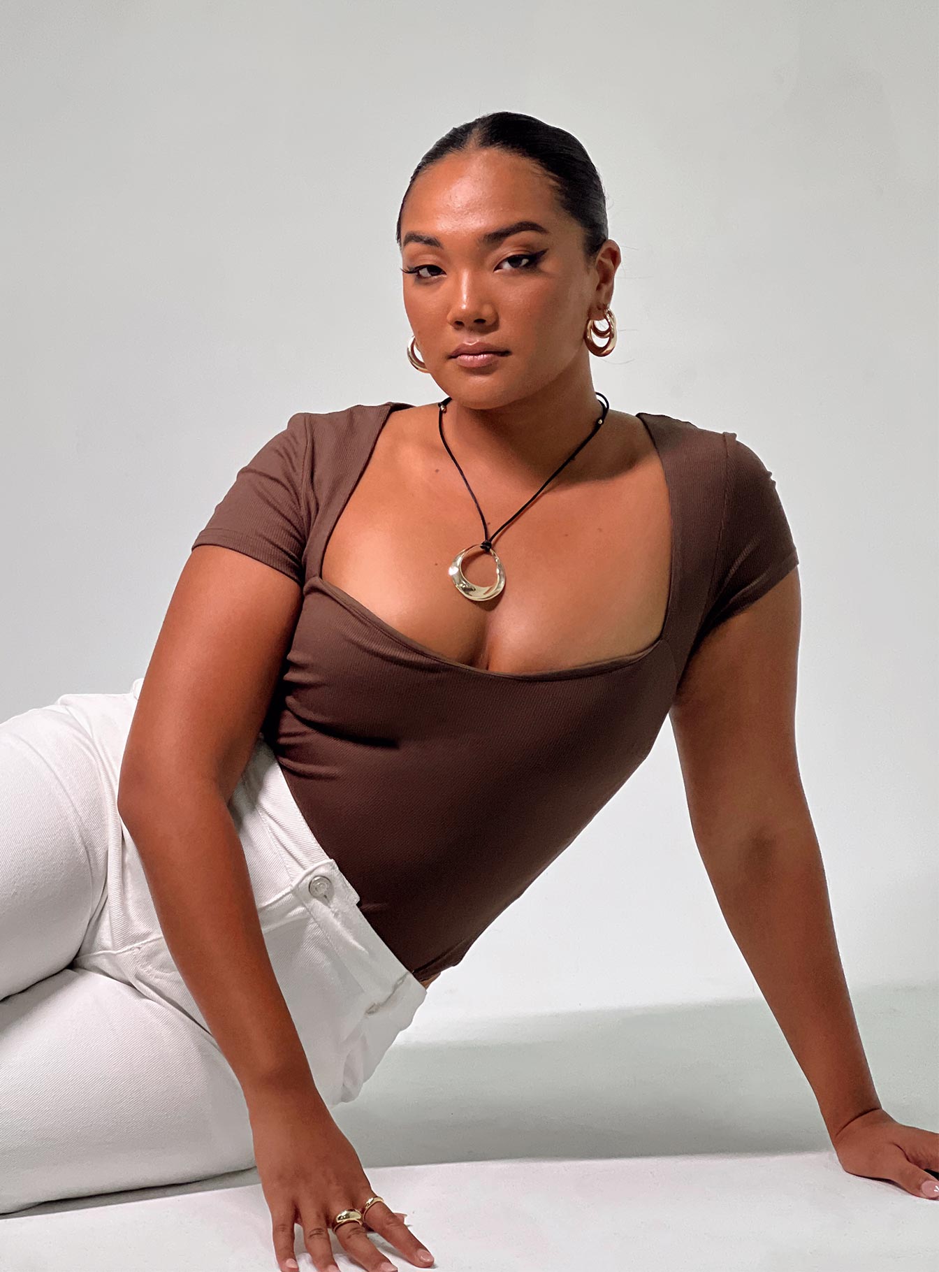 Nolan Short Sleeve Bodysuit Brown - Image 7