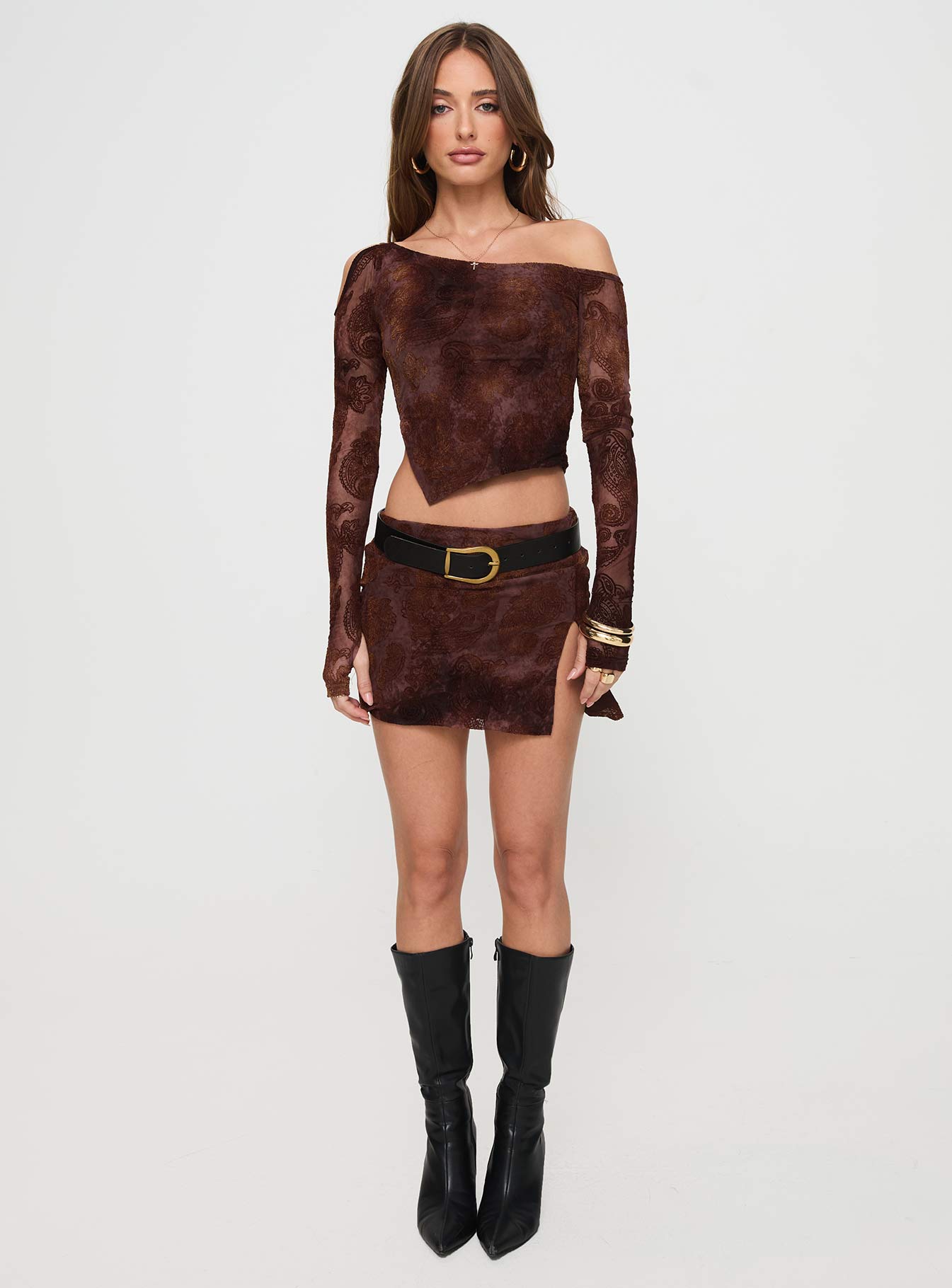 Jalis One Shoulder Set Paisley - Image 7