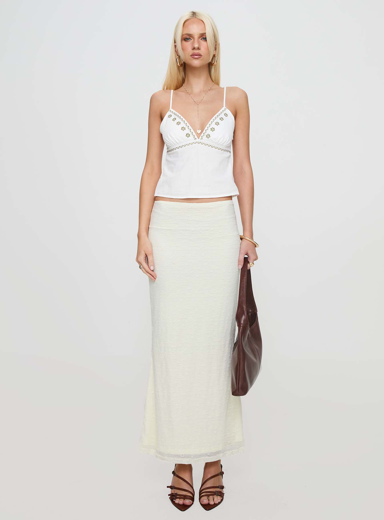 Love Like Yours Lace Maxi Skirt Cream - Image 7