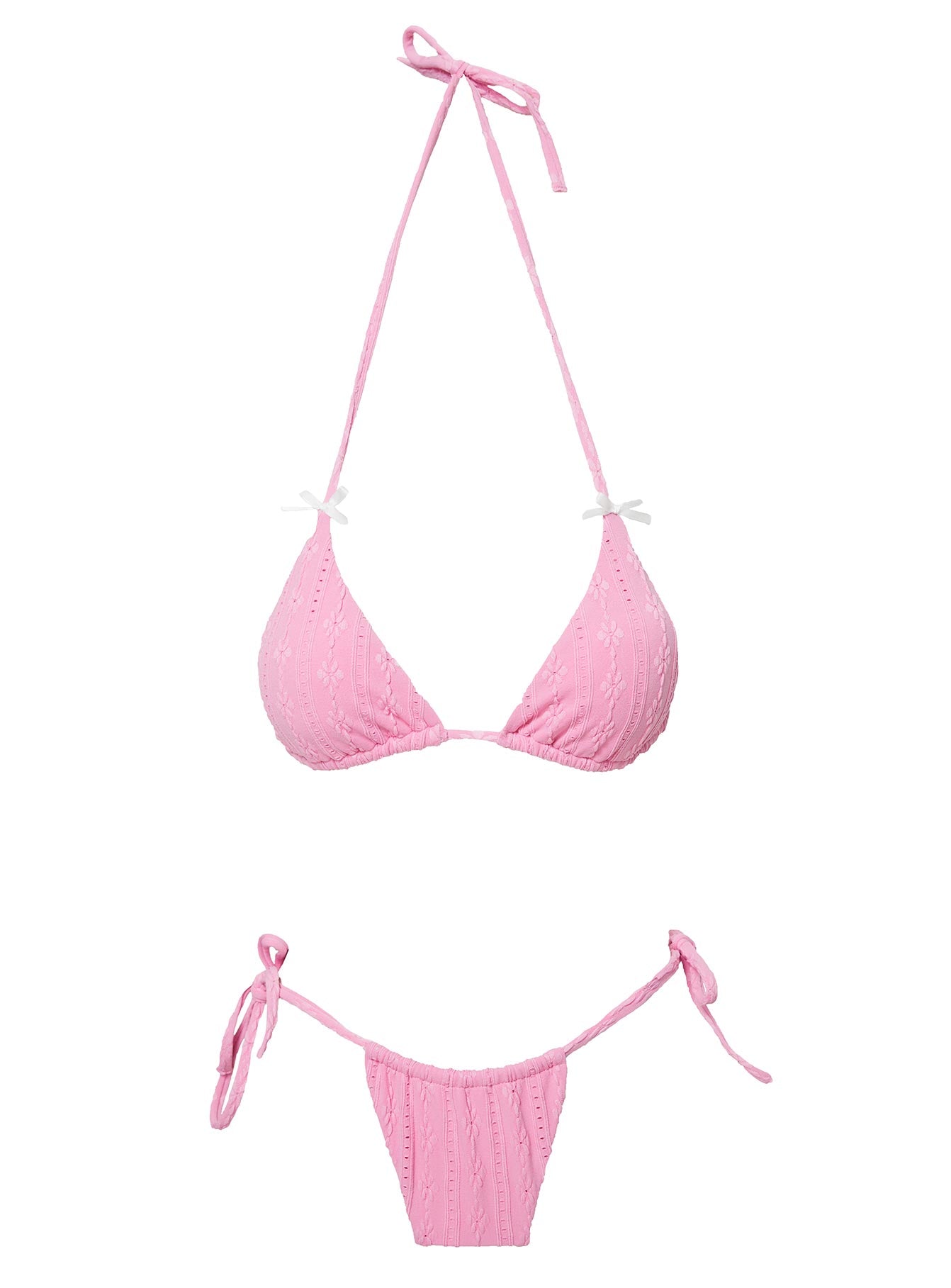 Jenner Triangle Anglaise Bikini Top Bubblegum Pink - Image 5