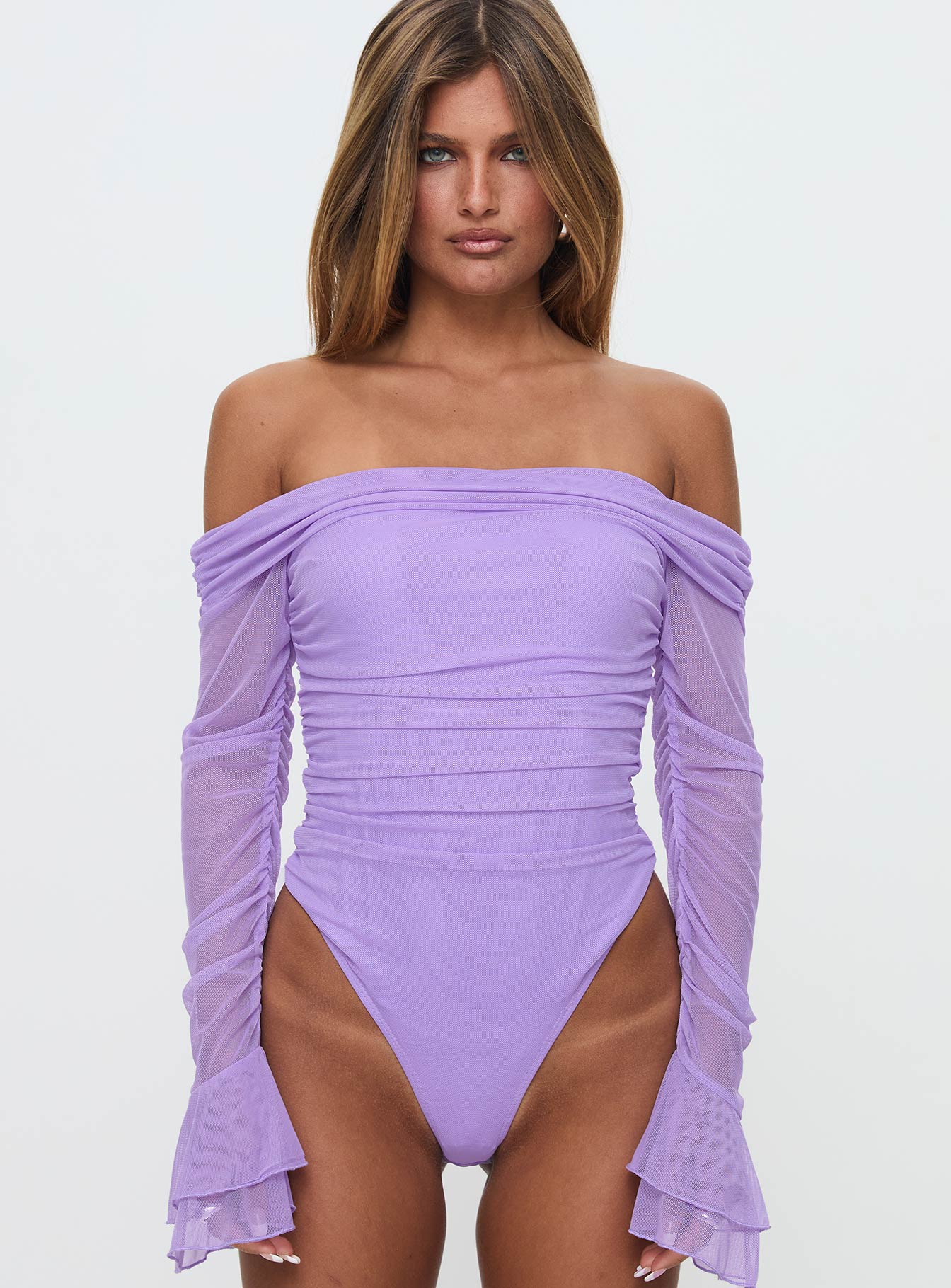 Feel A Way Off Shoulder Bodysuit Lilac - Image 7