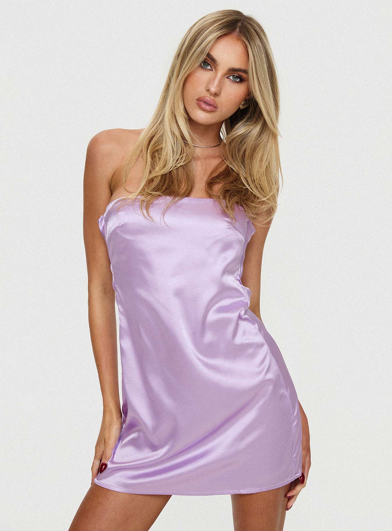 Shaya Strapless Mini Dress Lilac - Image 8