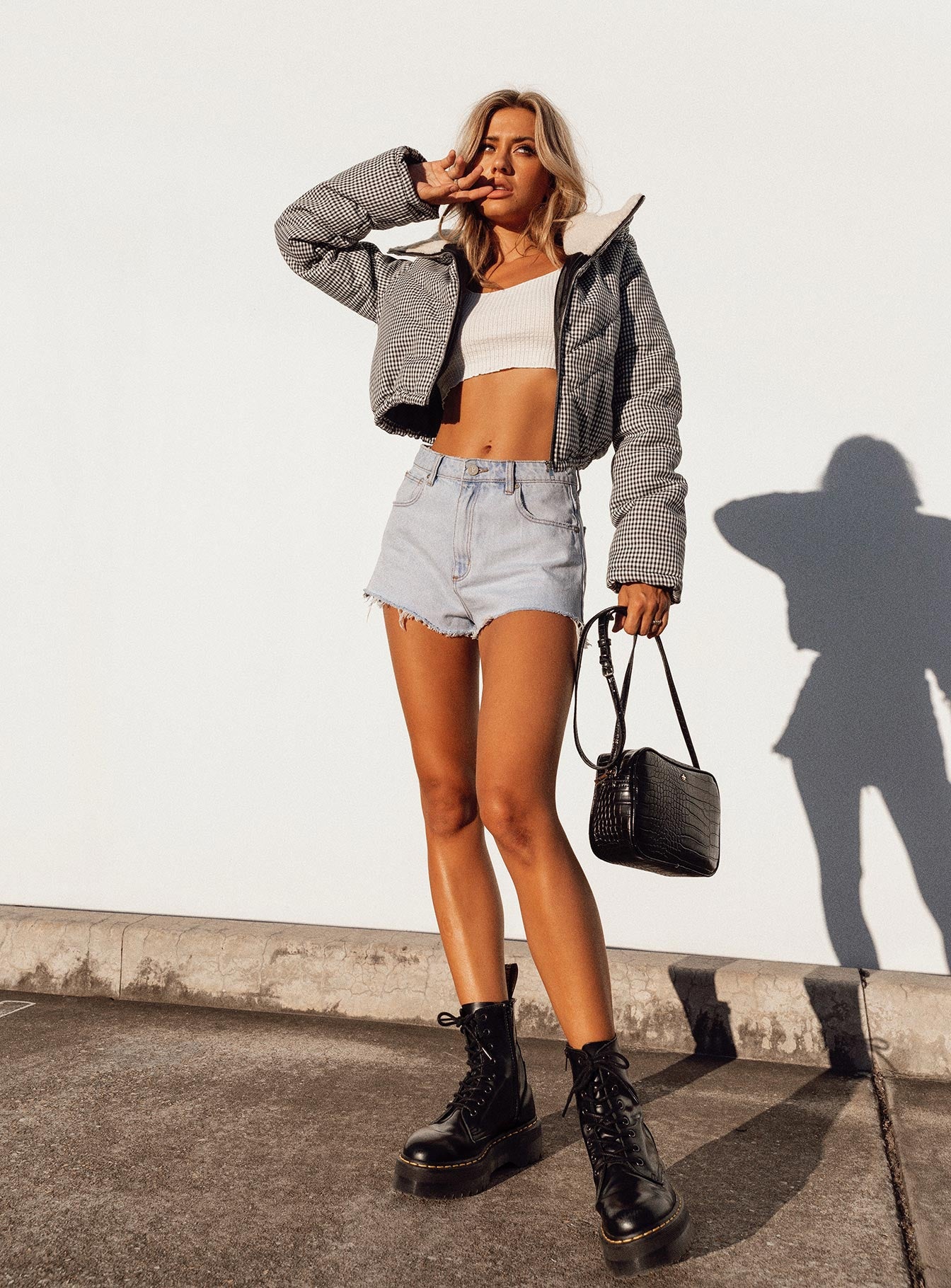 The Keir Puffer Jacket Black/White - Image 8