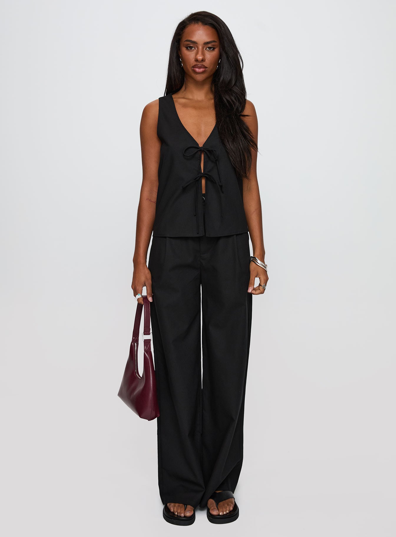 Elegance Tie Front Set Black - Image 9