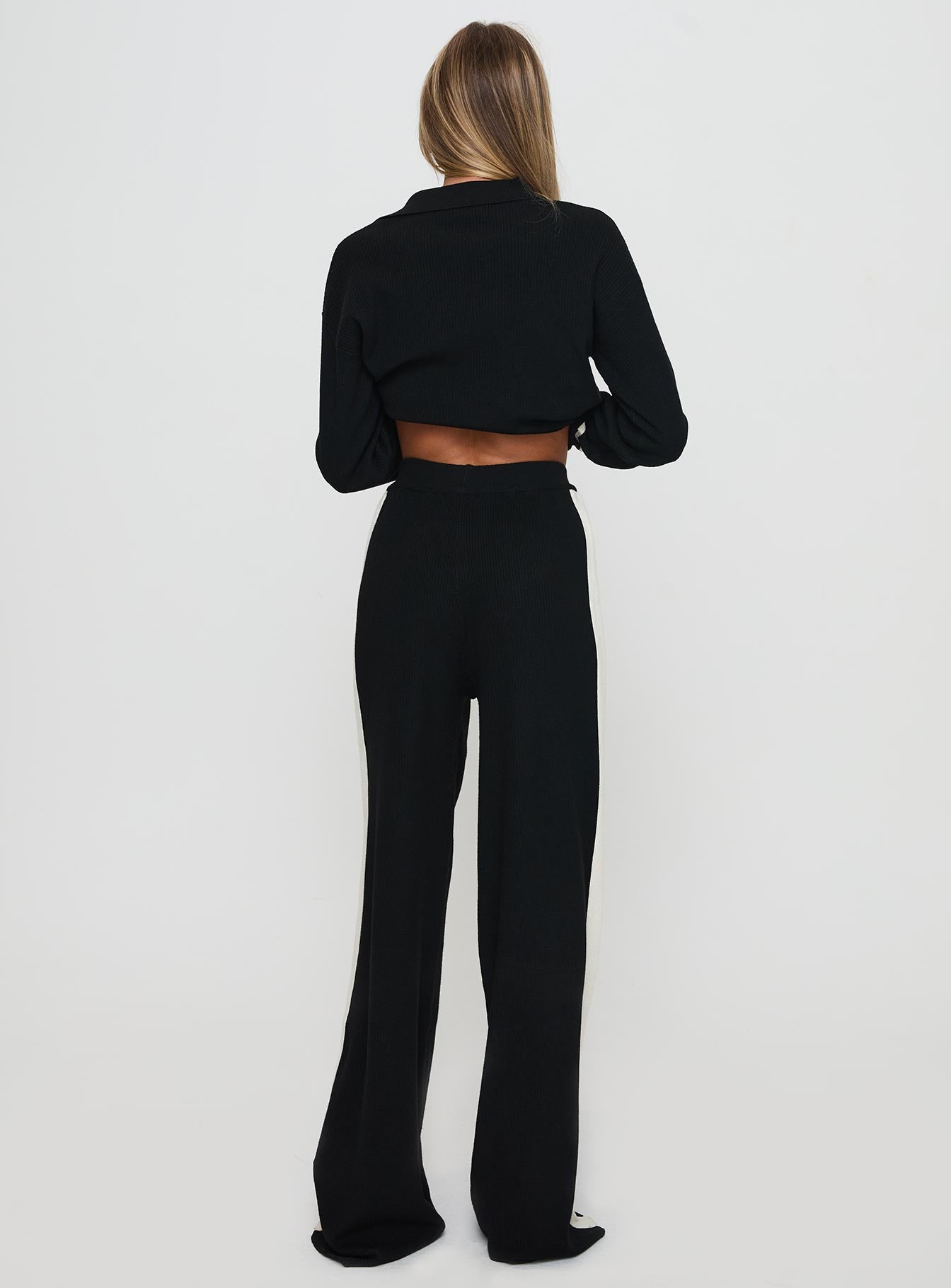 Kester Tie Front Knit Set Black - Image 9