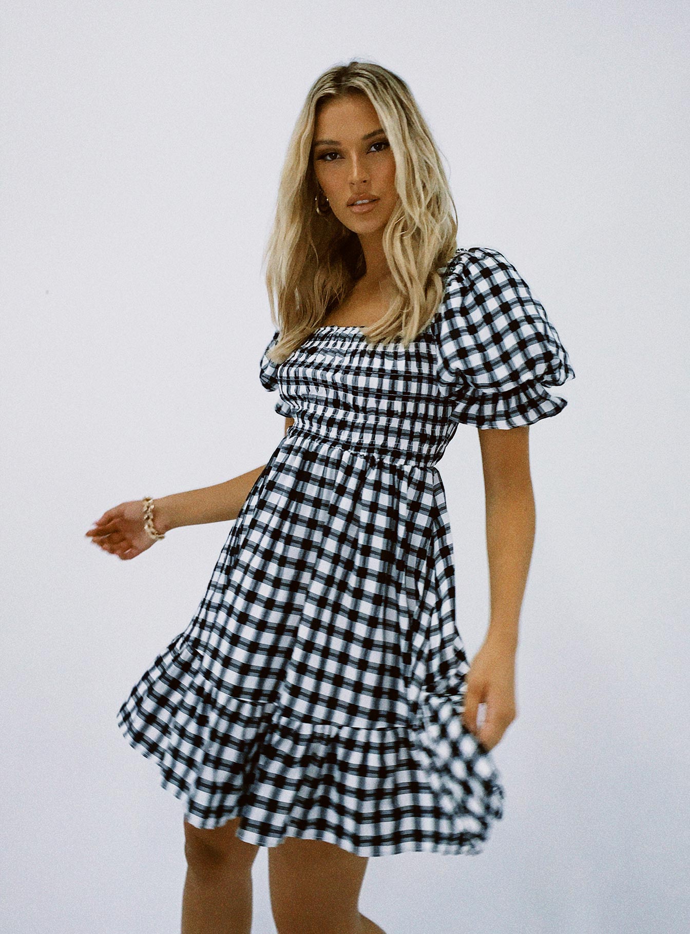 Adelio Mini Dress Black / White - Image 2