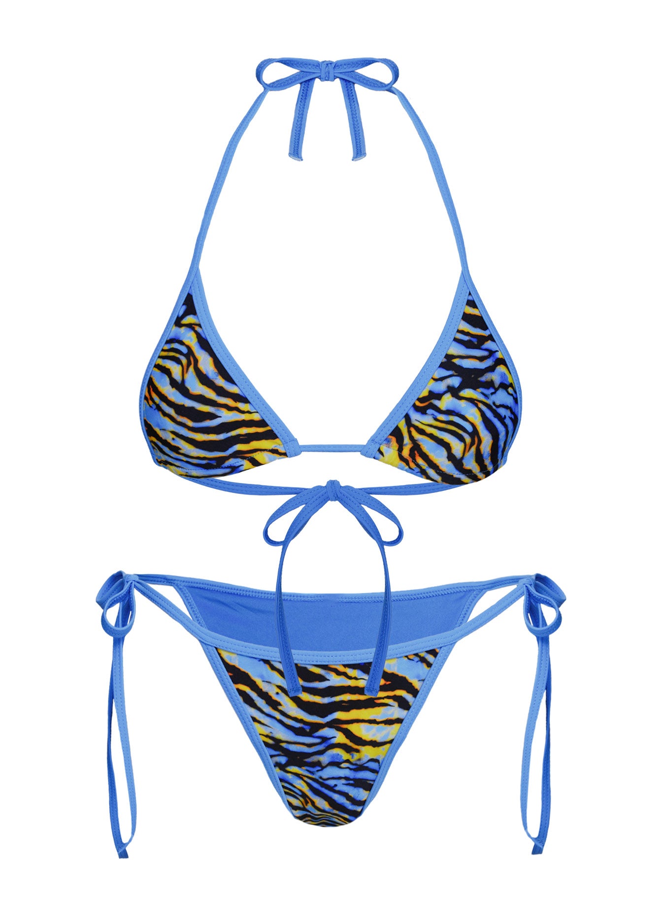 Blaylock Triangle Bikini Top Blue Zebra - Image 5