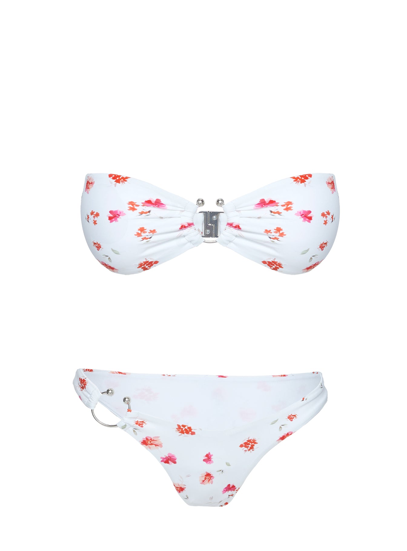 Candy Strapless Bikini Top White / Pink Floral - Image 5