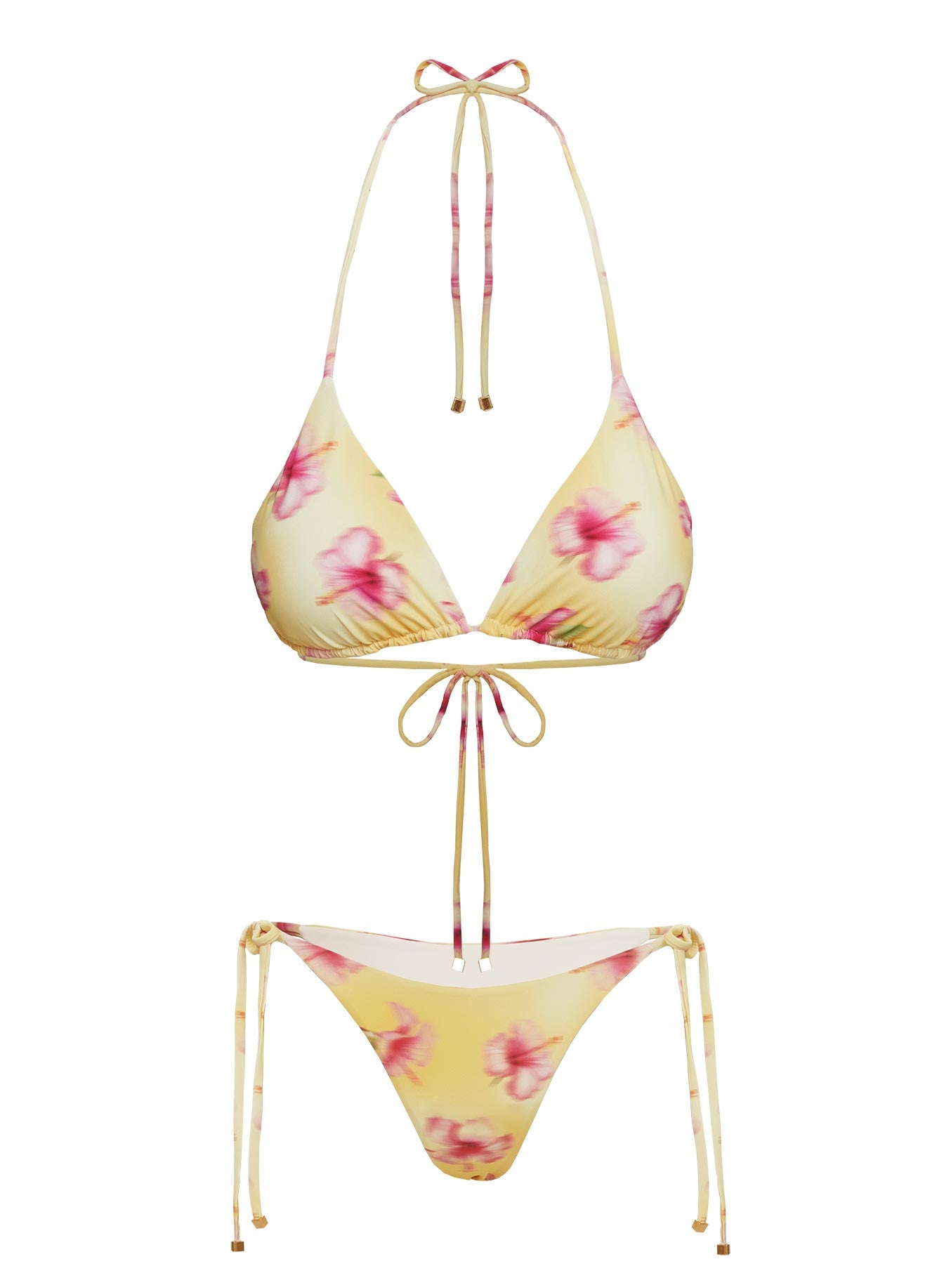 Nevaeh Triangle Bikini Top Yellow Floral - Image 6