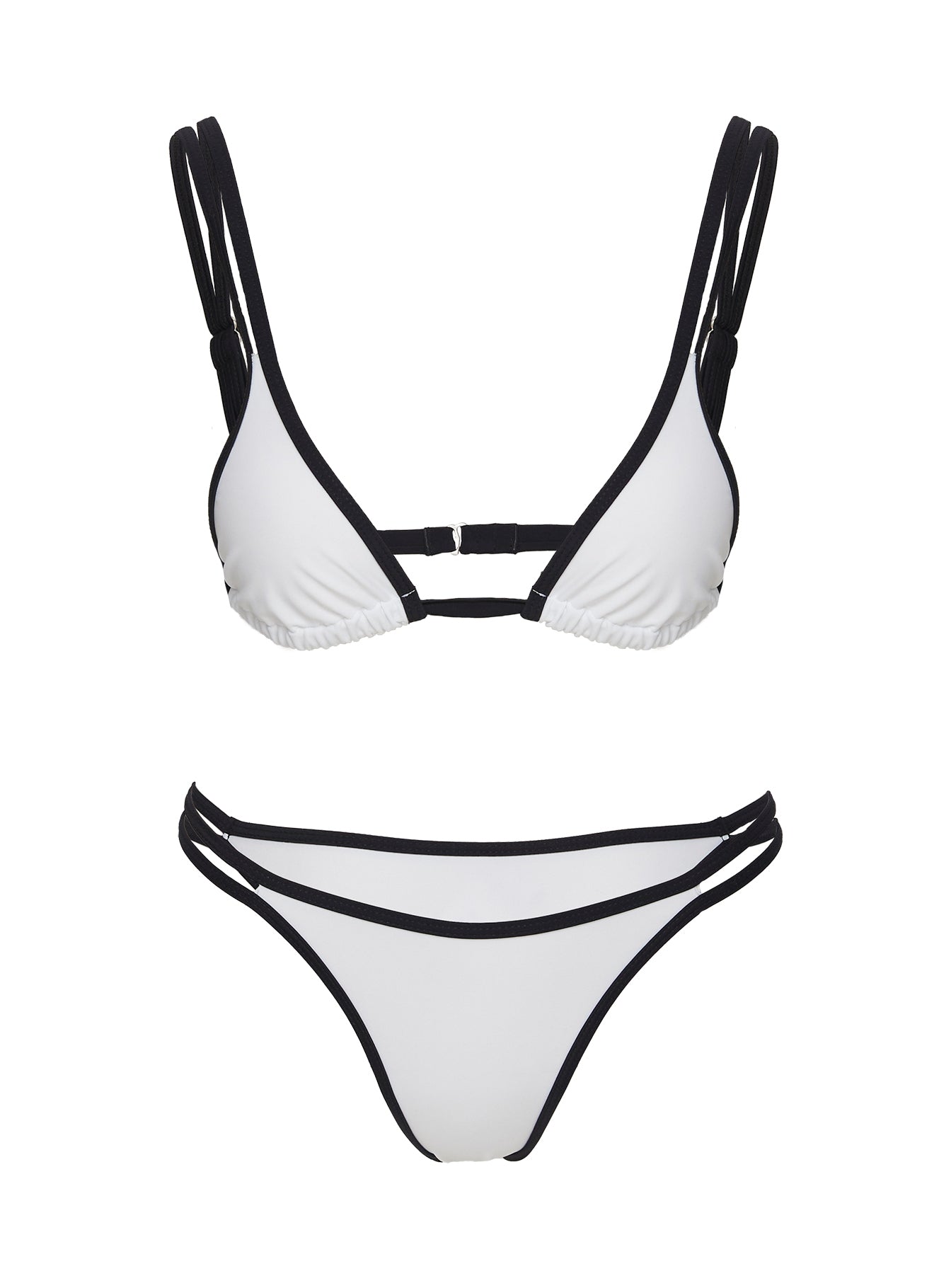 Hailey Triangle Bikini Top White / Black - Image 5