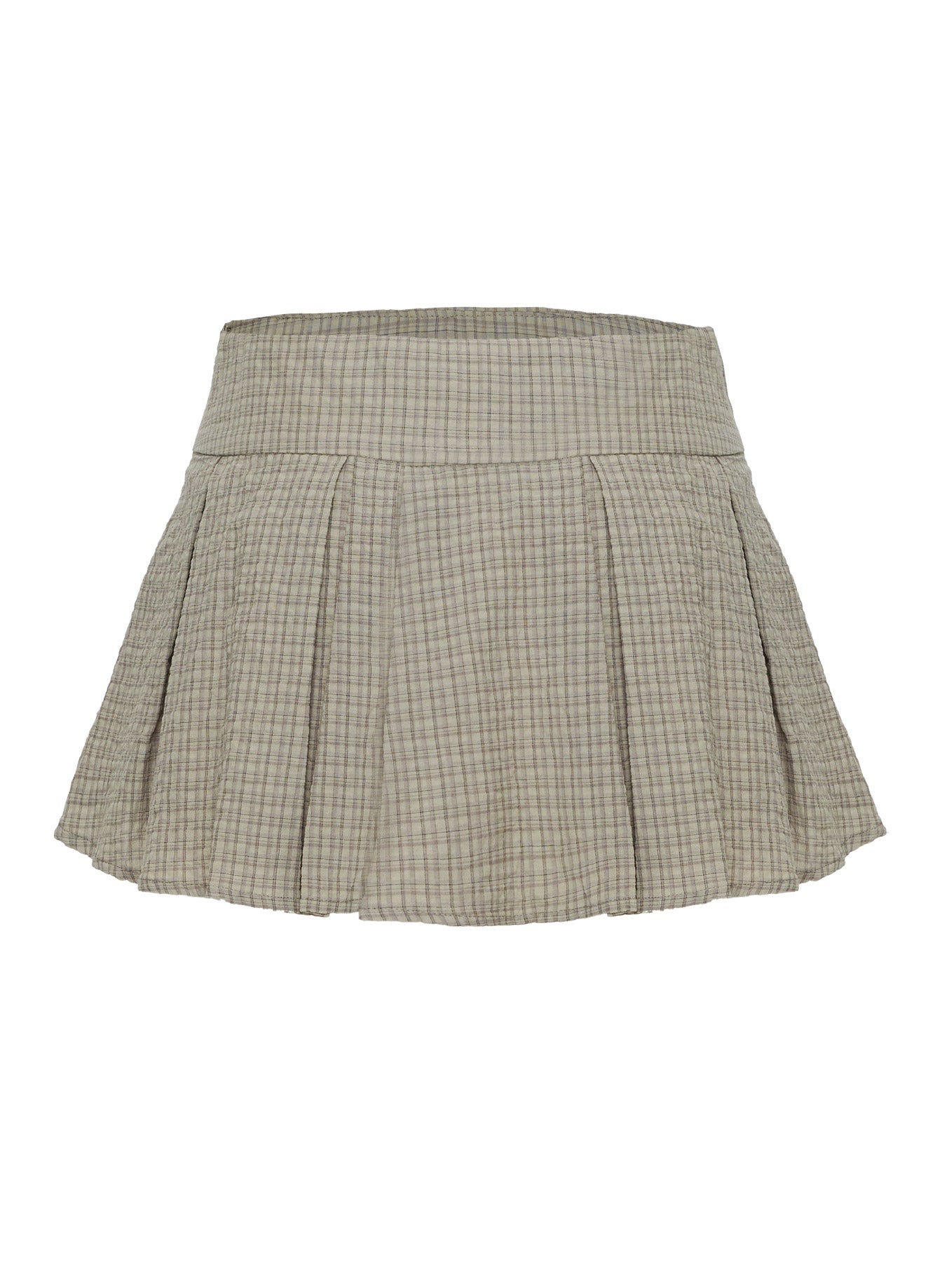 Hariette Pleat Mini Skirt Brown Plaid - Image 6