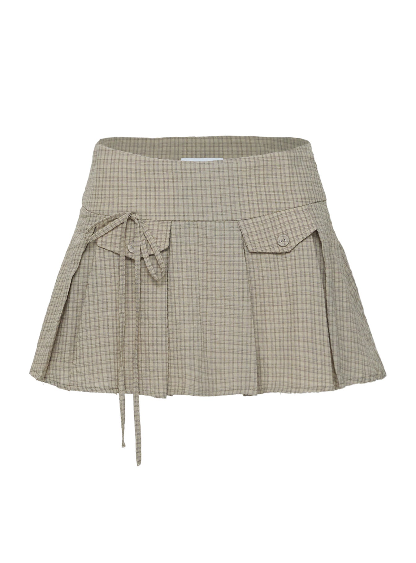 Hariette Pleat Mini Skirt Brown Plaid - Image 7