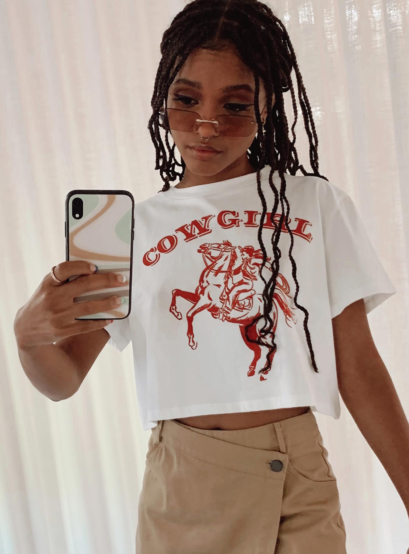 Cowgirl Cropped Tee White - Image 7