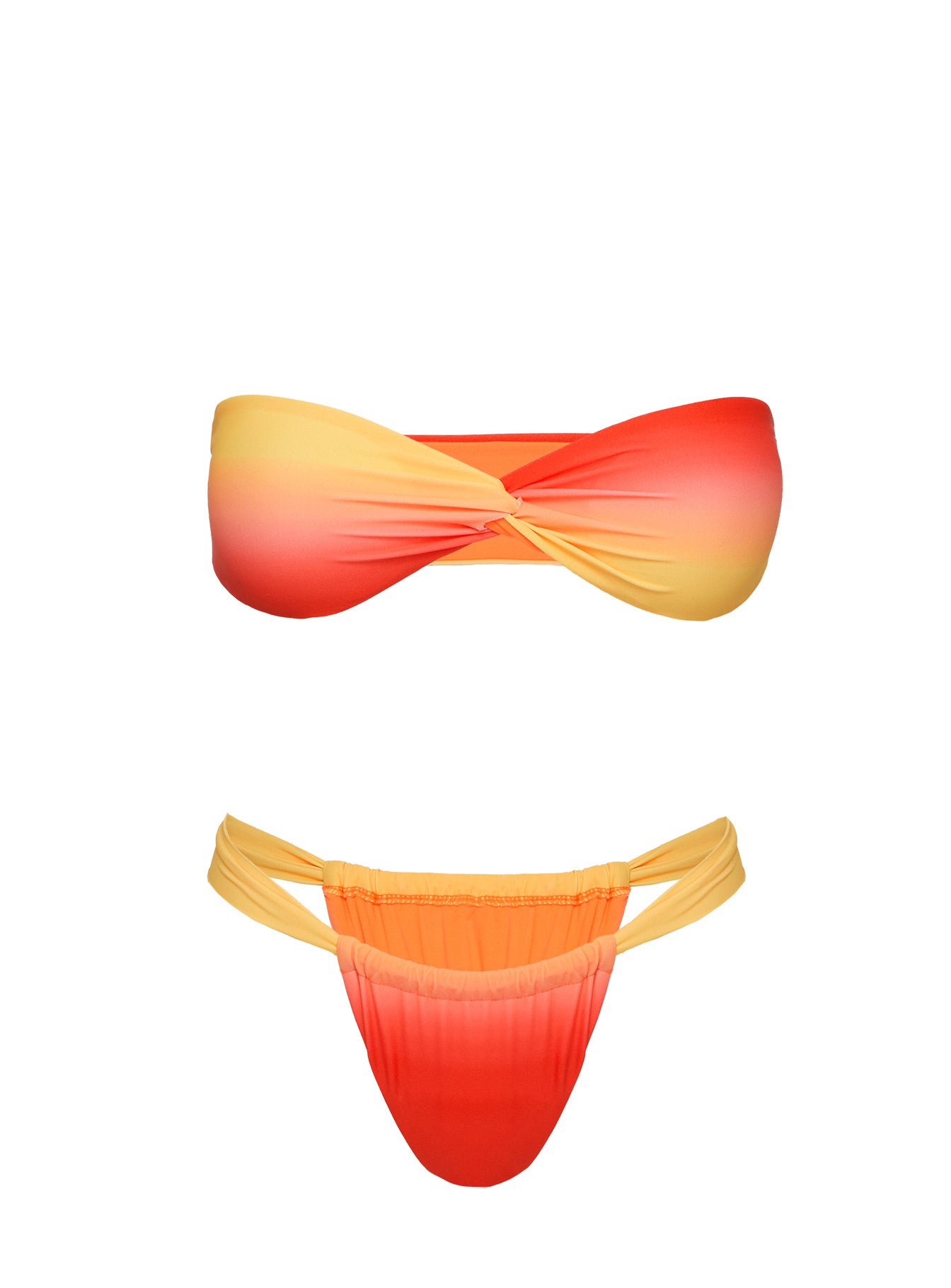 Jacqueline Twist Front Bikini Top Orange Ombre - Image 6