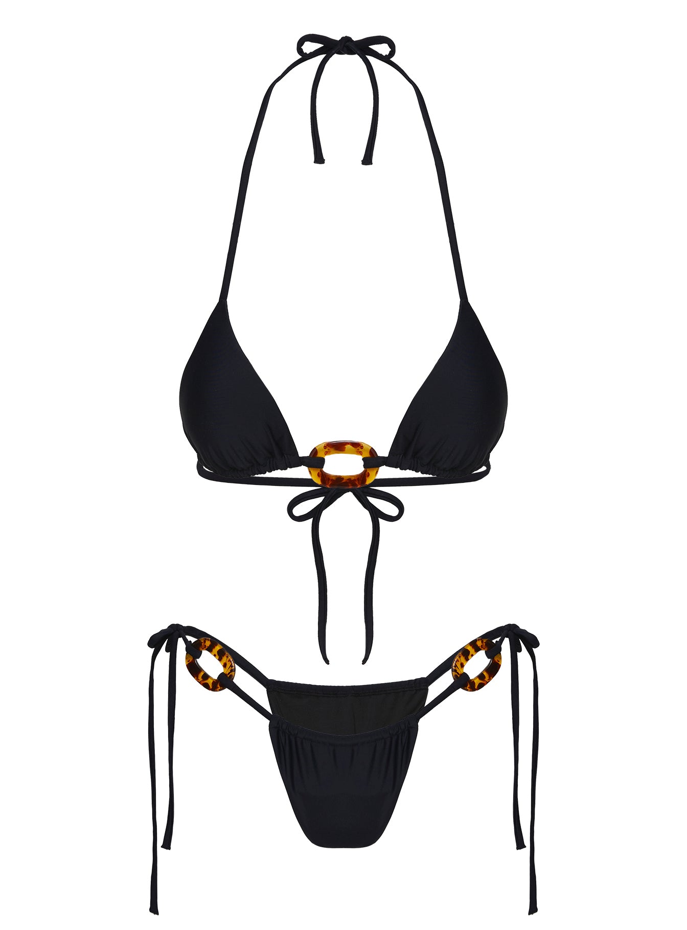 Jenner Triangle Bikini Ring Top Black - Image 5