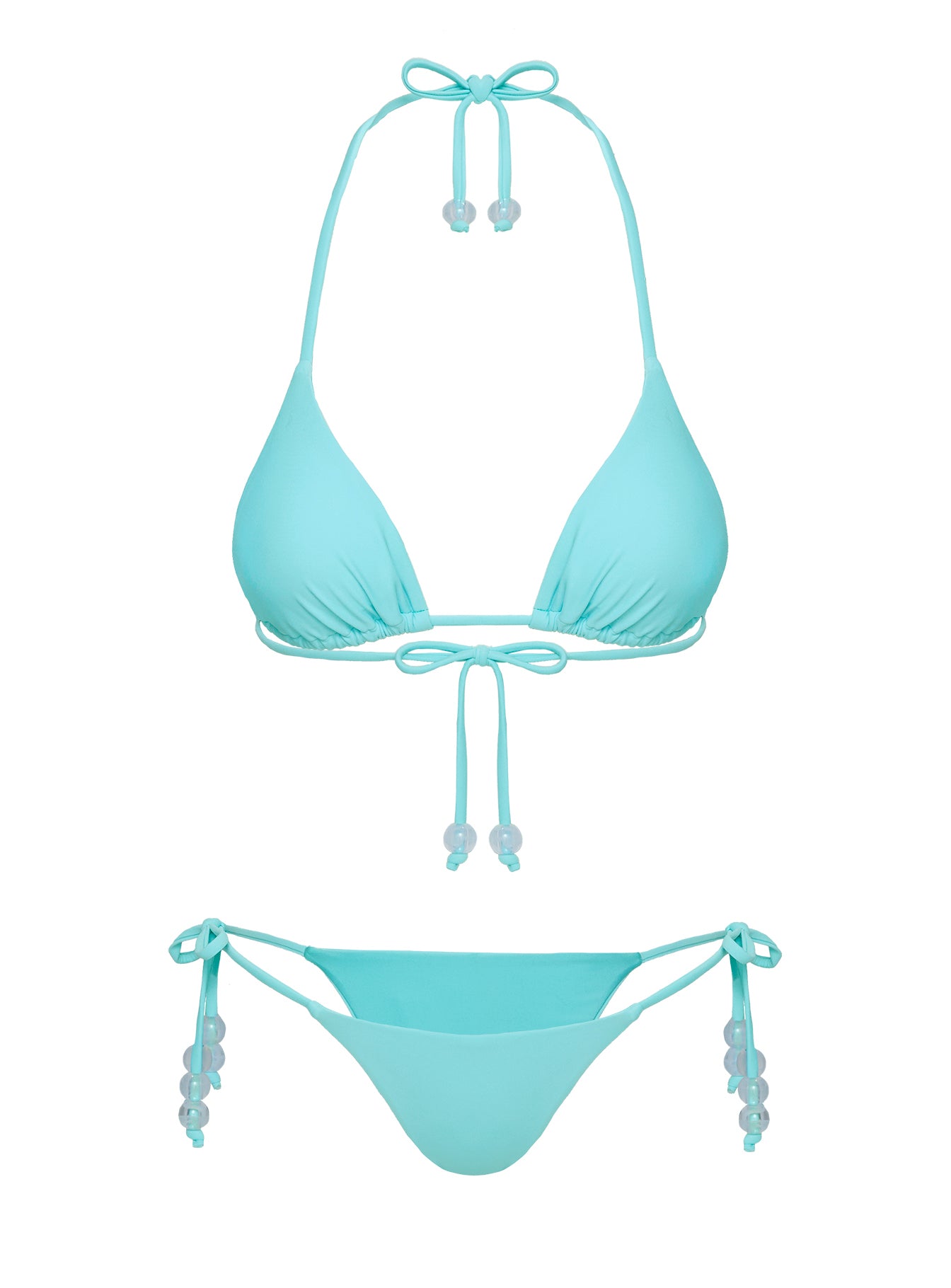 Jenner Triangle Bikini Top Aqua Blue - Image 5