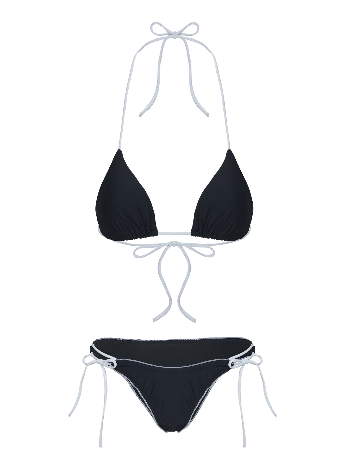 Jenner Triangle Bikini Top Black / White - Image 5