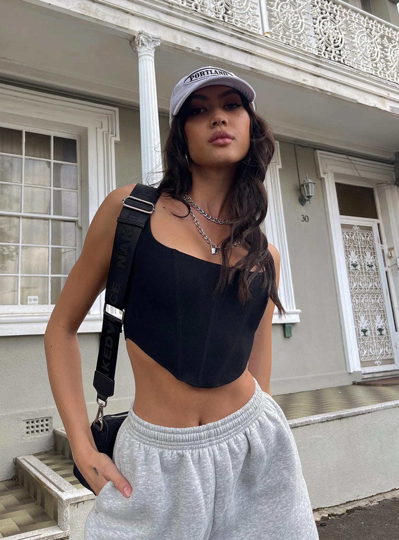 Kaeshia Rib Bustier Black