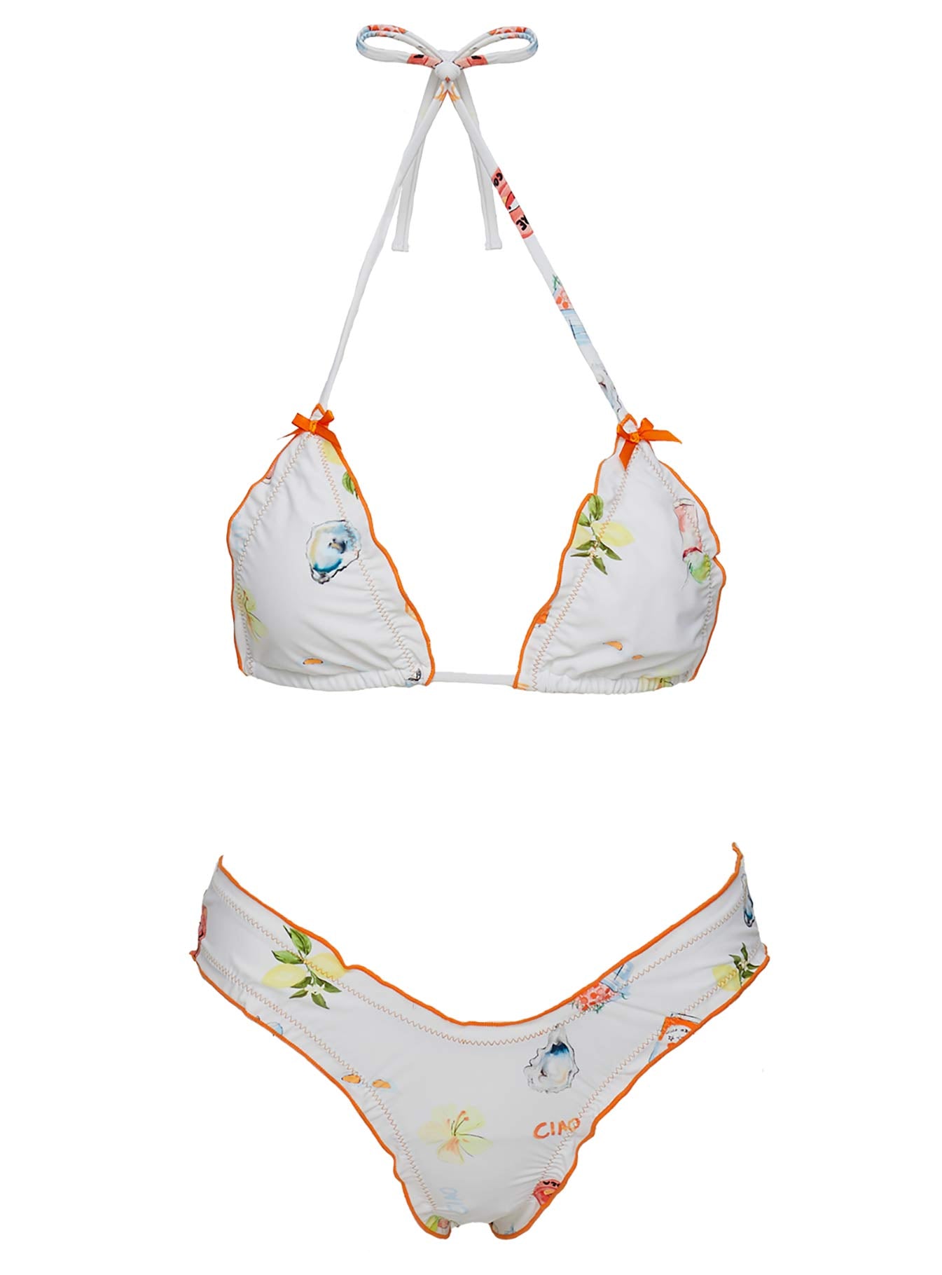 Kathrine Triangle Bikini Top White Multi - Image 5