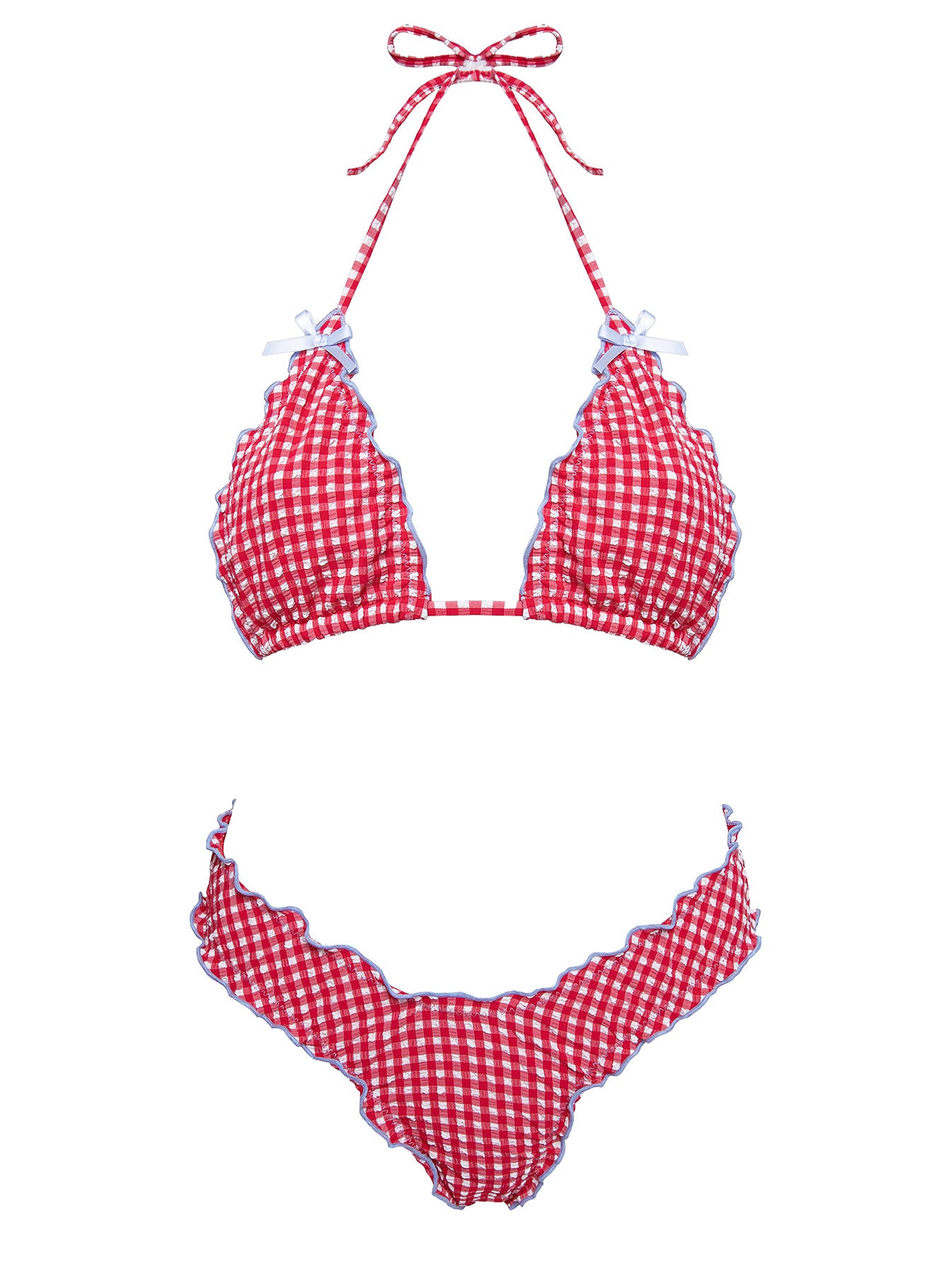 Kathrine Triangle Bikini Top Red Gingham - Image 4