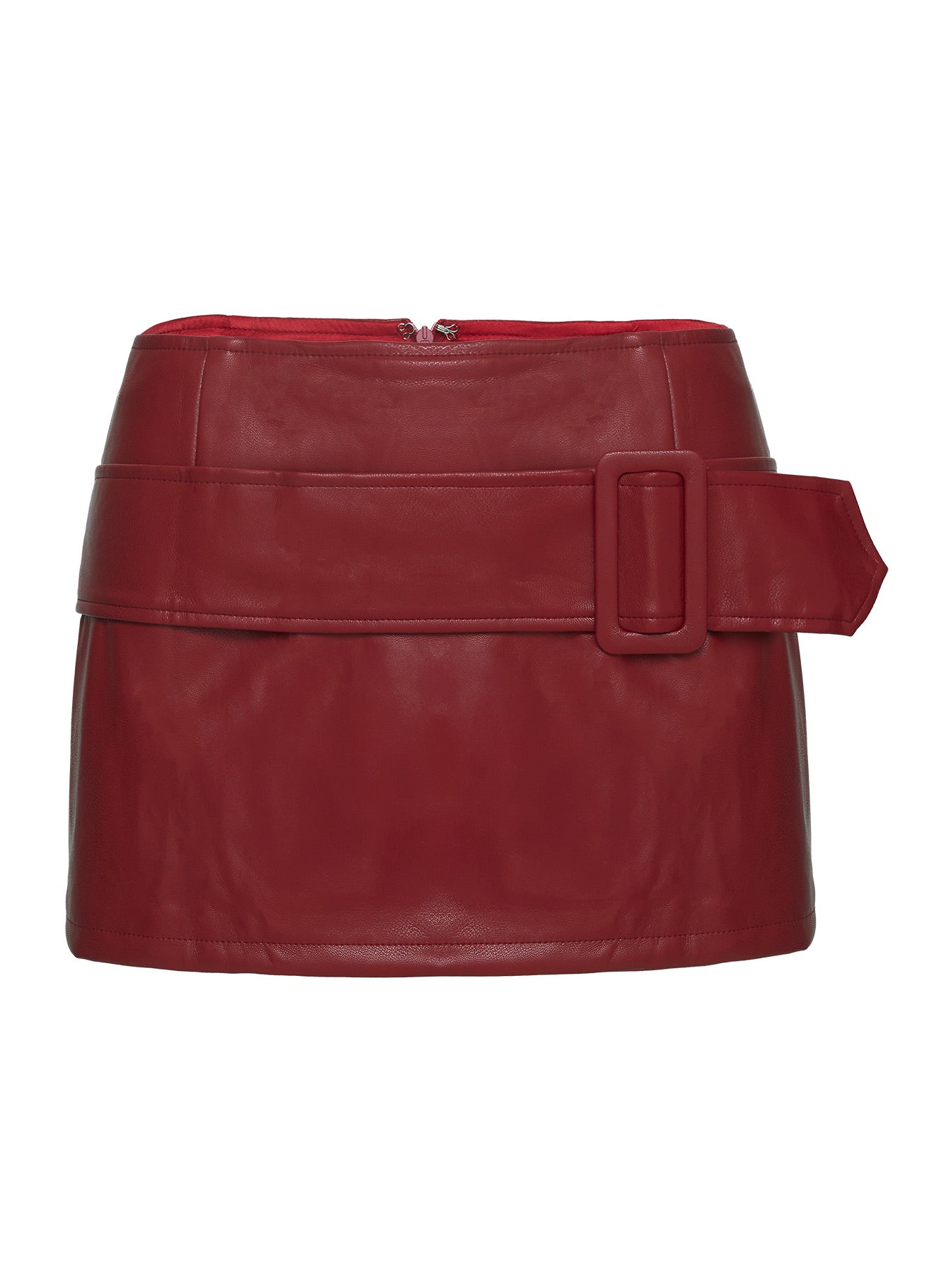 Luste Buckle Mini Skirt Red - Image 6