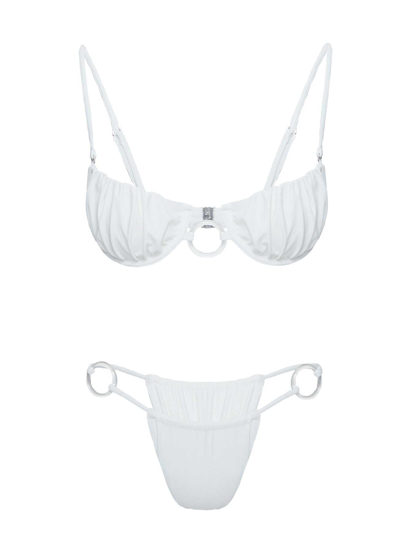 Miki Underwire Ring Bikini Top White - Image 5