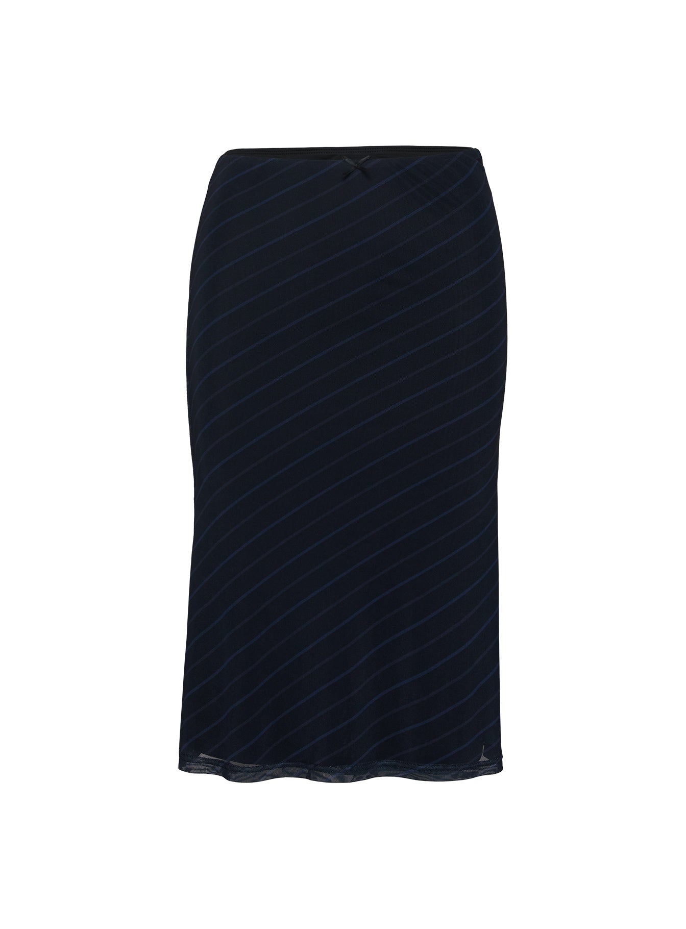 Quincey Bias Cut Midi Skirt Navy - Image 5